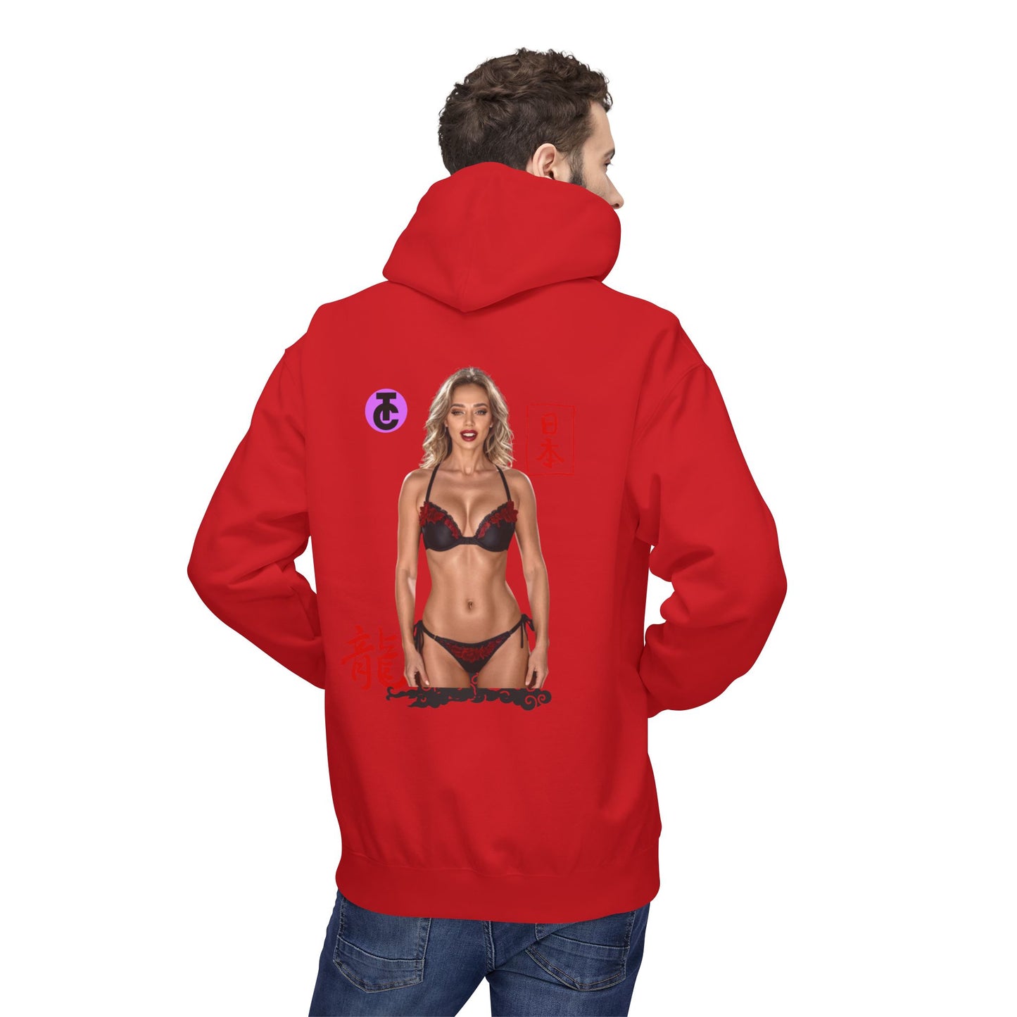 Midweight Softstyle Fleece Hoodie - Vibrant Japanese-Inspired Design