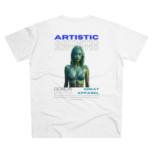 Artistic Modern-Fit Men's Tee - Unique Graphic T-Shirt for Creative Souls