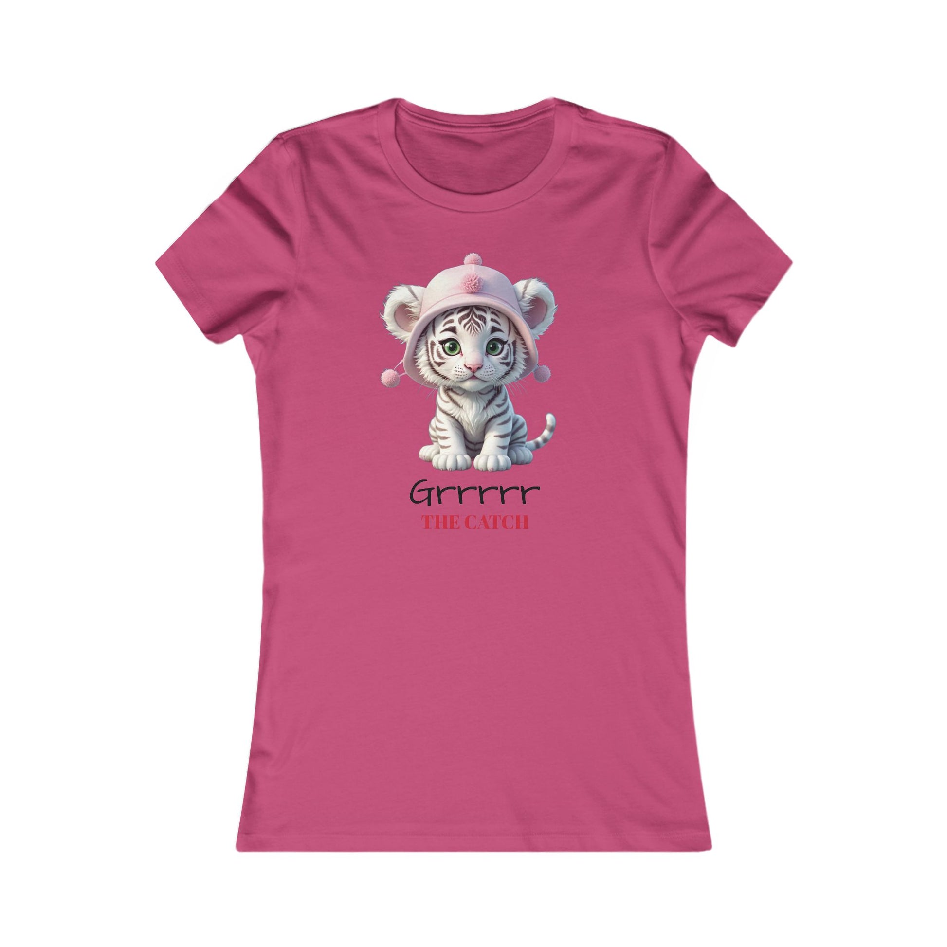 Cute Tiger Graphic Tee for Women - "Grrrrr The Catch" - THE CATCH
