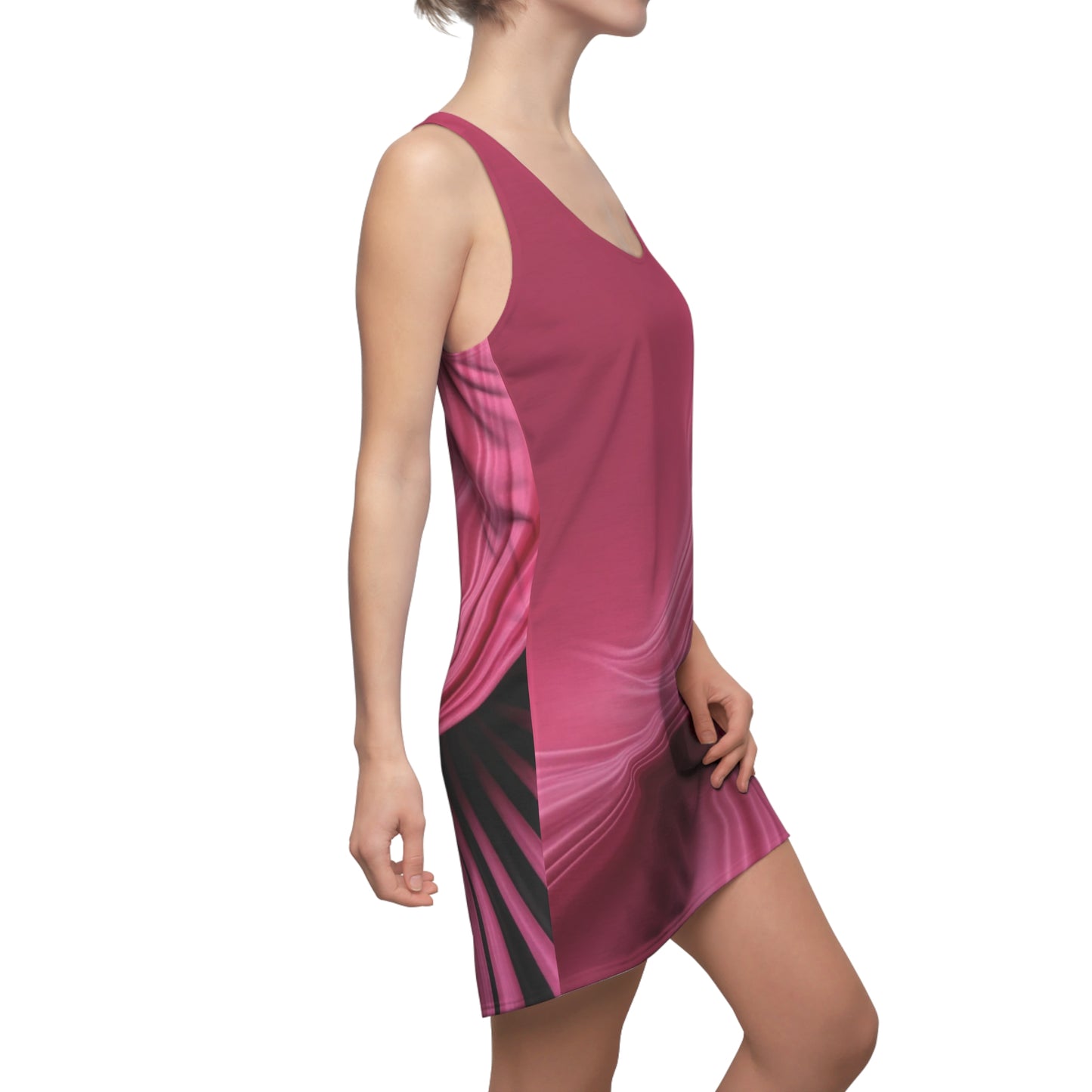 Flowy Pink Racerback Dress - Perfect for Summer, Beach Days, Casual Outings, or Gift for Her, Fashionable and Comfortable - THE CATCH