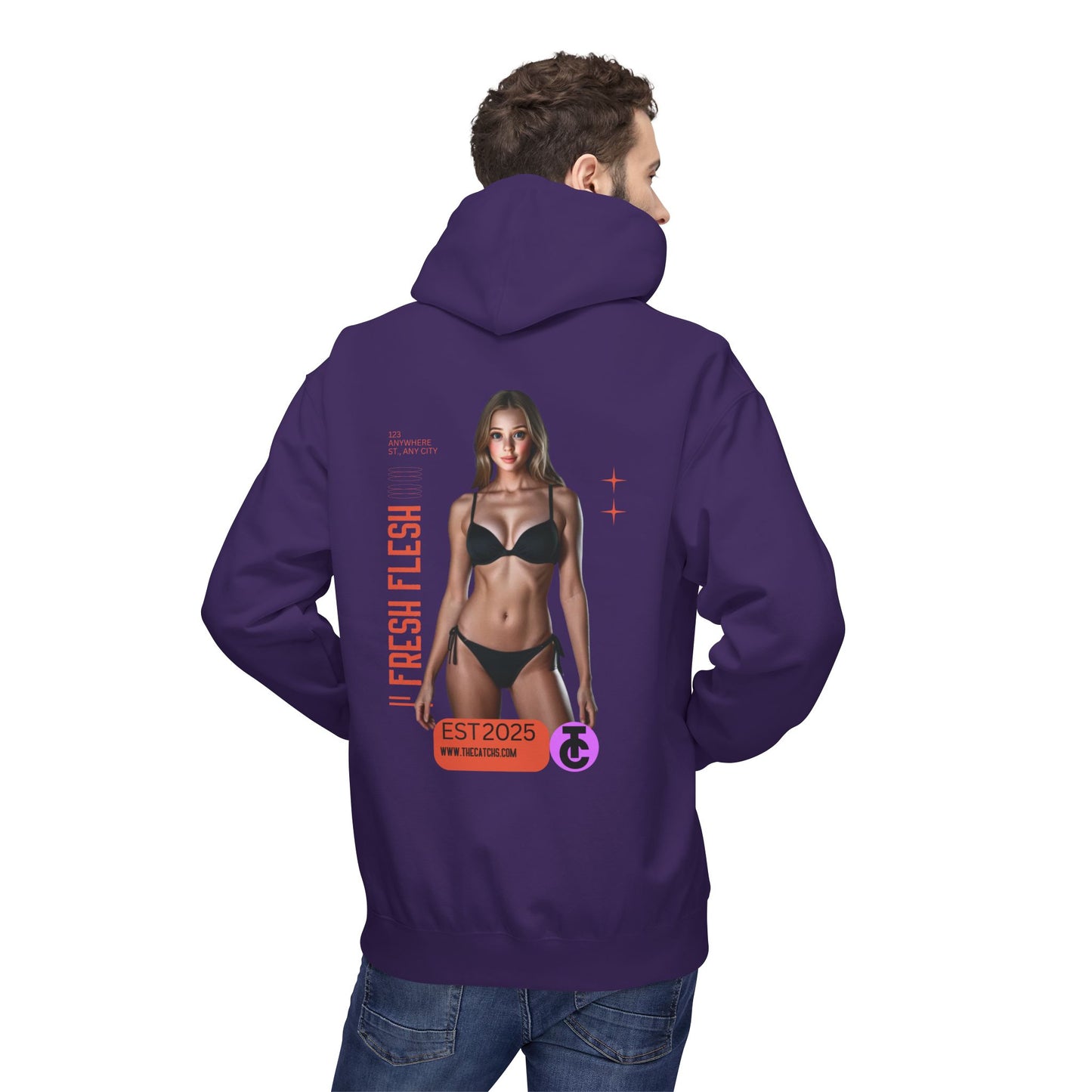 Fresh Flesh Graphic Hoodie for Trendsetters Midweight Fleece Sweatshirt