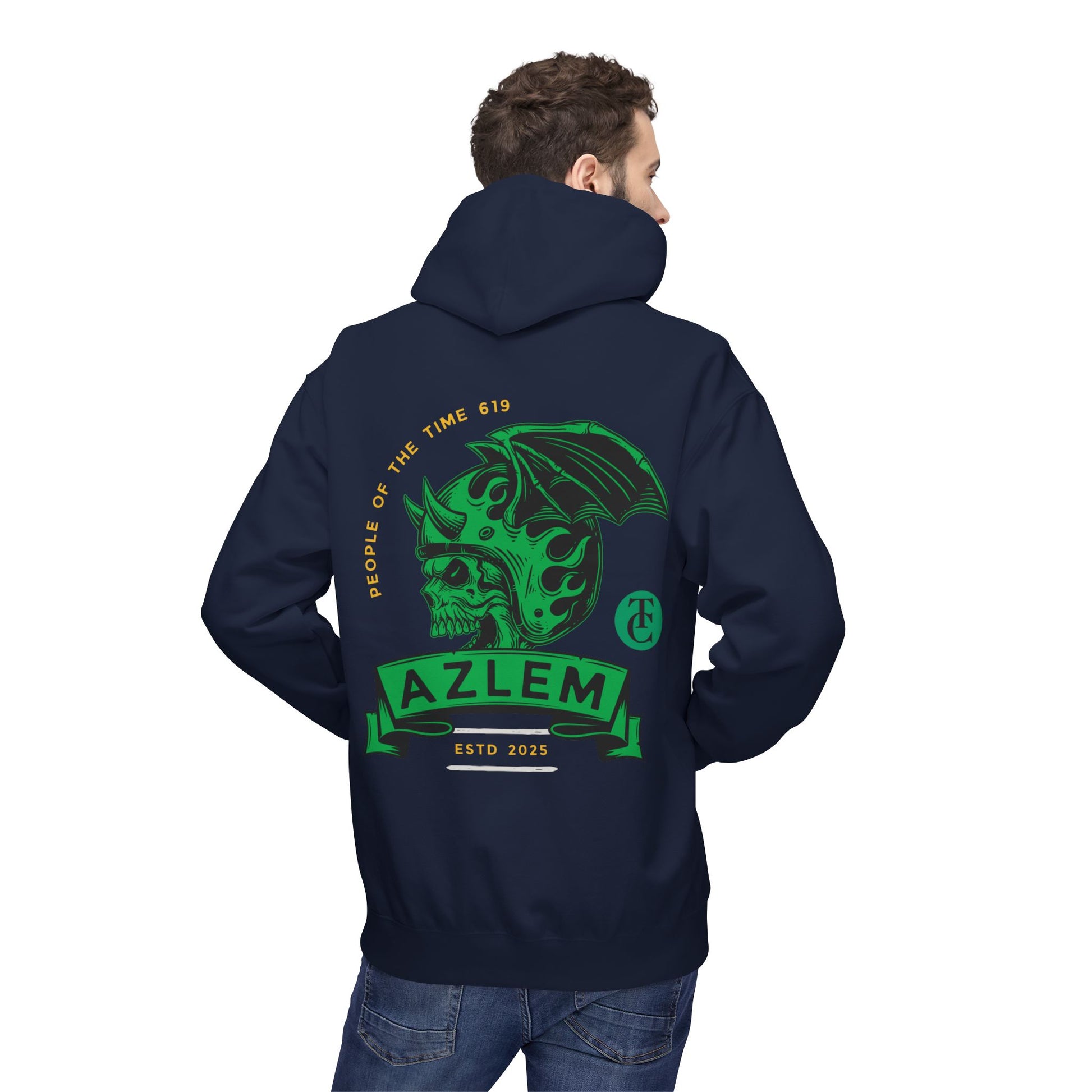 Midweight Softstyle Fleece Hoodie - Azlem Skull Design - THE CATCH
