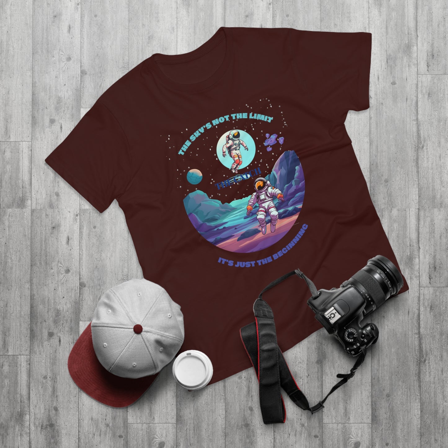 Astronaut Adventure Men's T-Shirt - 'The Sky's Not the Limit, It's Just the Beginning'