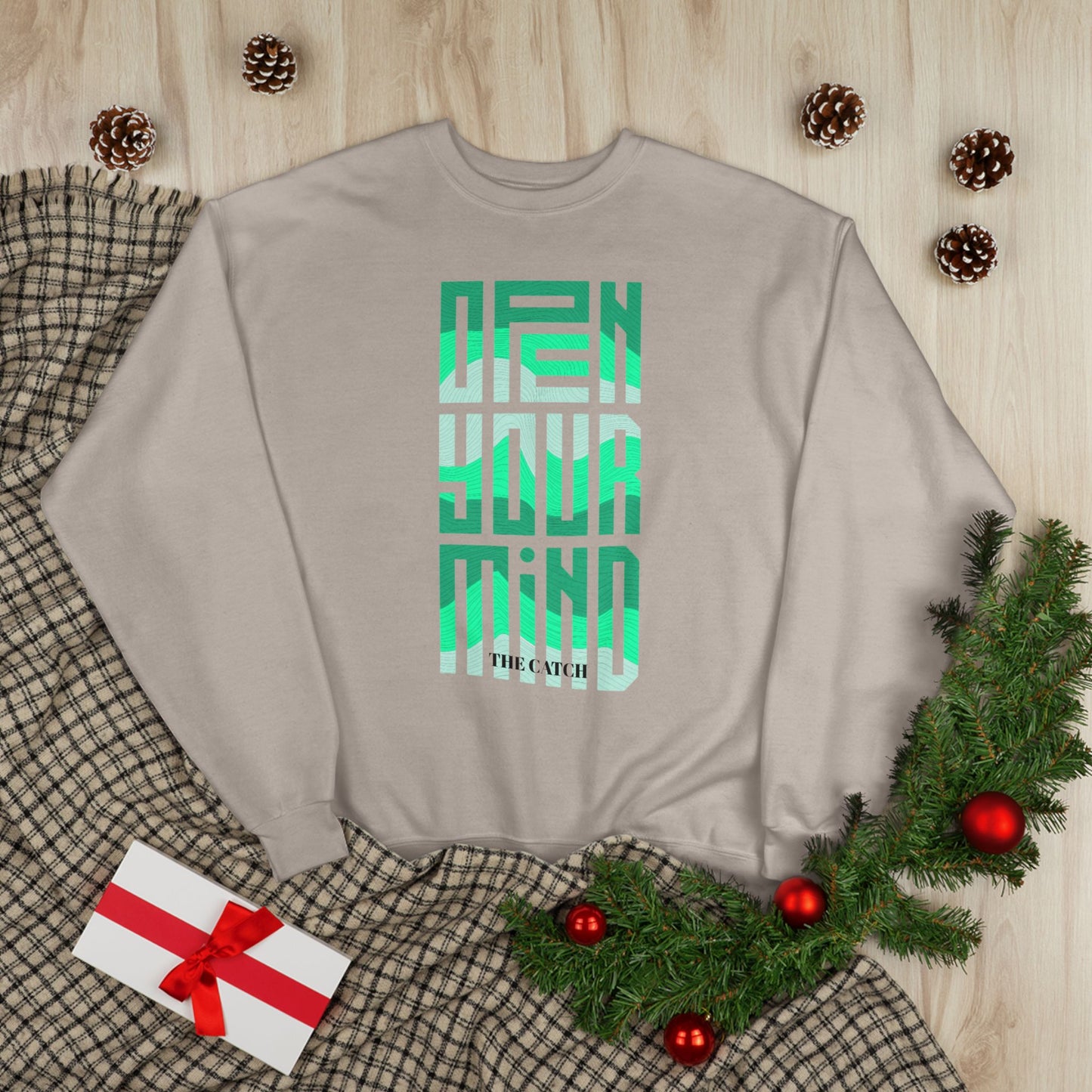 Open Your Mind Eco-Friendly Sweatshirt | Minimalist Graphic Crewneck - THE CATCH