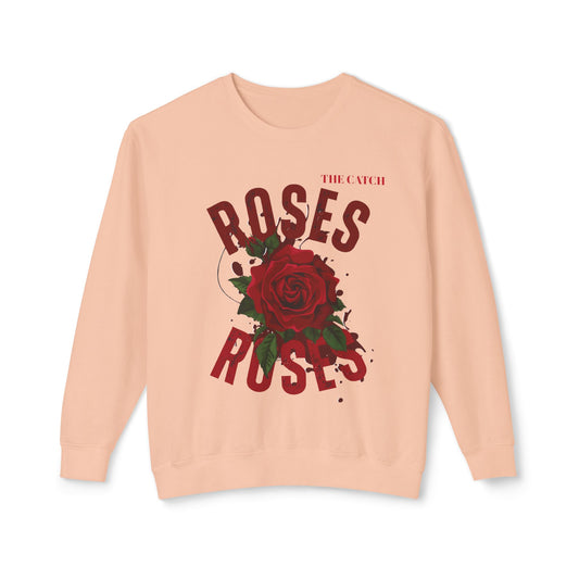 Lightweight Crewneck Sweatshirt - Roses Design
