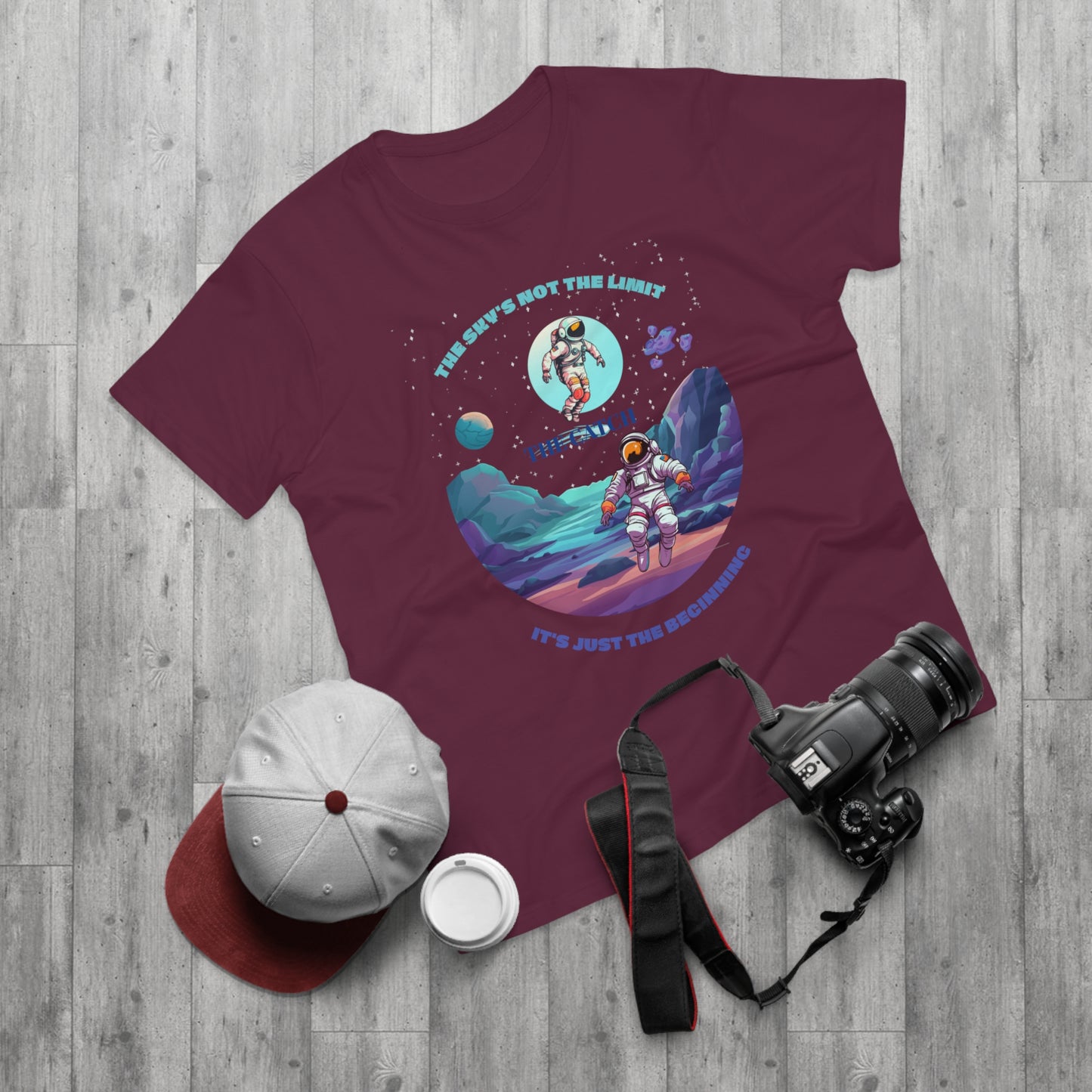 Astronaut Adventure Men's T-Shirt - 'The Sky's Not the Limit, It's Just the Beginning'
