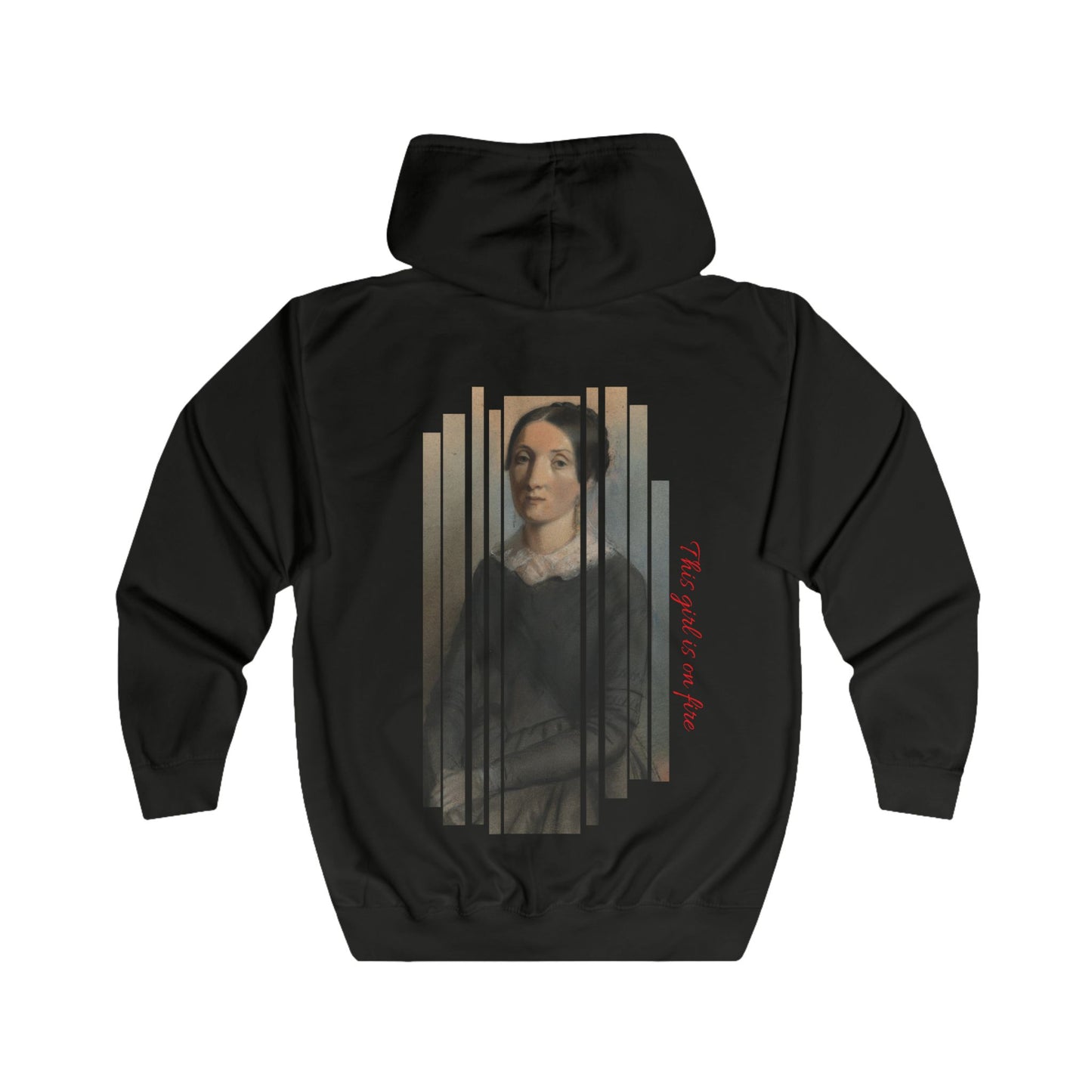 Artistic Full Zip Hoodie - 'The Catch' with Vintage Portrait