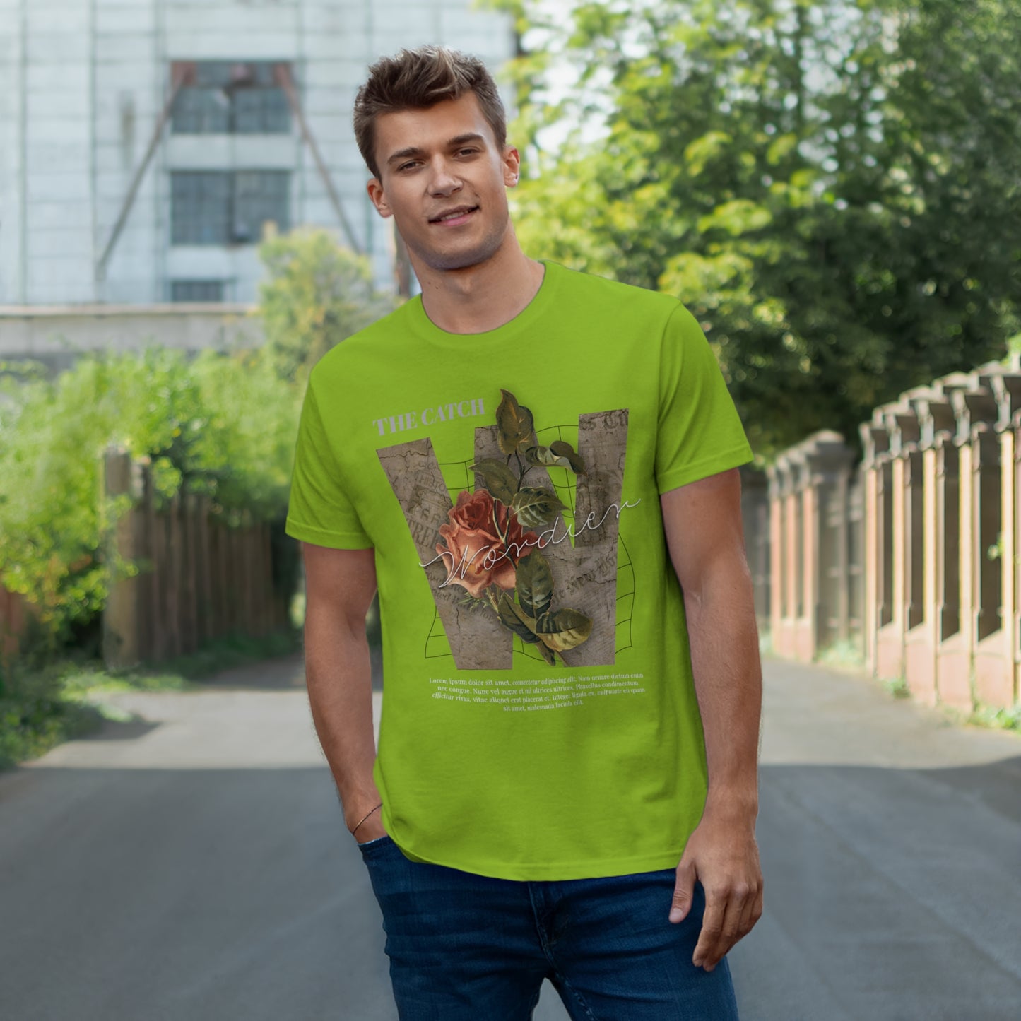 Wonder Floral Single Jersey T-Shirt - Vintage Aesthetic - THE CATCH