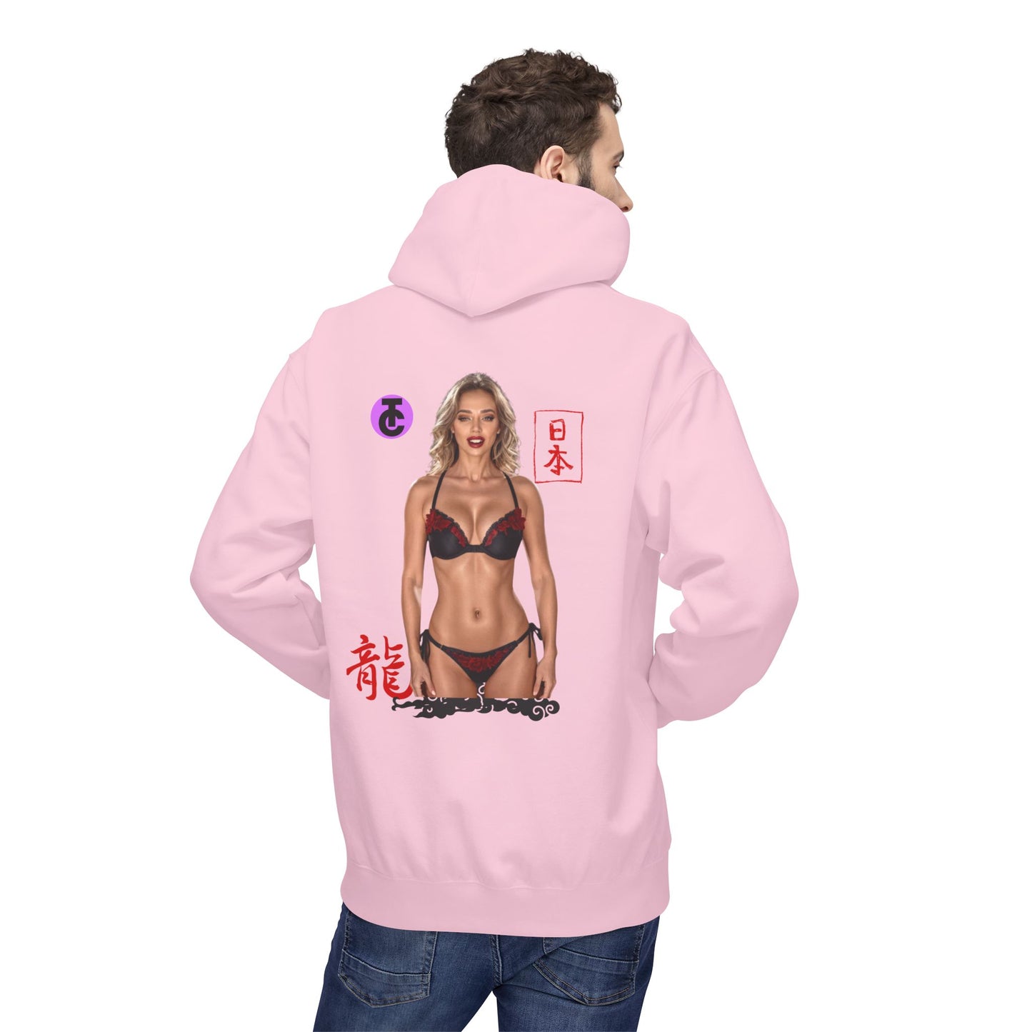 Midweight Softstyle Fleece Hoodie - Vibrant Japanese-Inspired Design