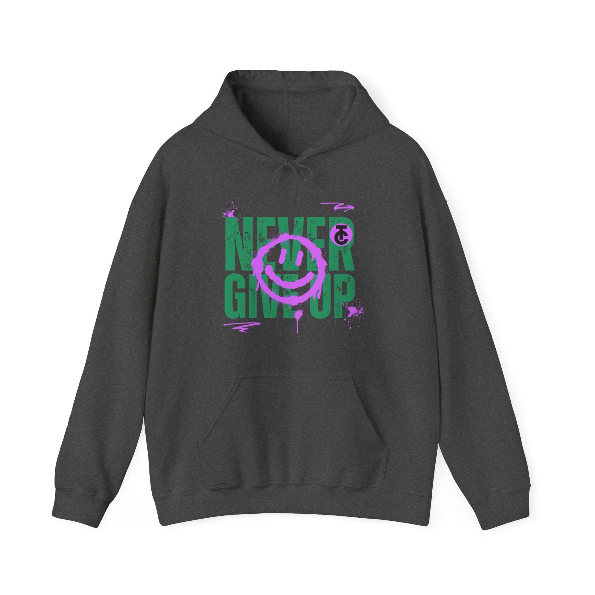 Motivational Sweatshirt - "Never Give Up" Hoodie, Cozy Gift for Friends, Inspirational Apparel, Perfect for Any Occasion - THE CATCH