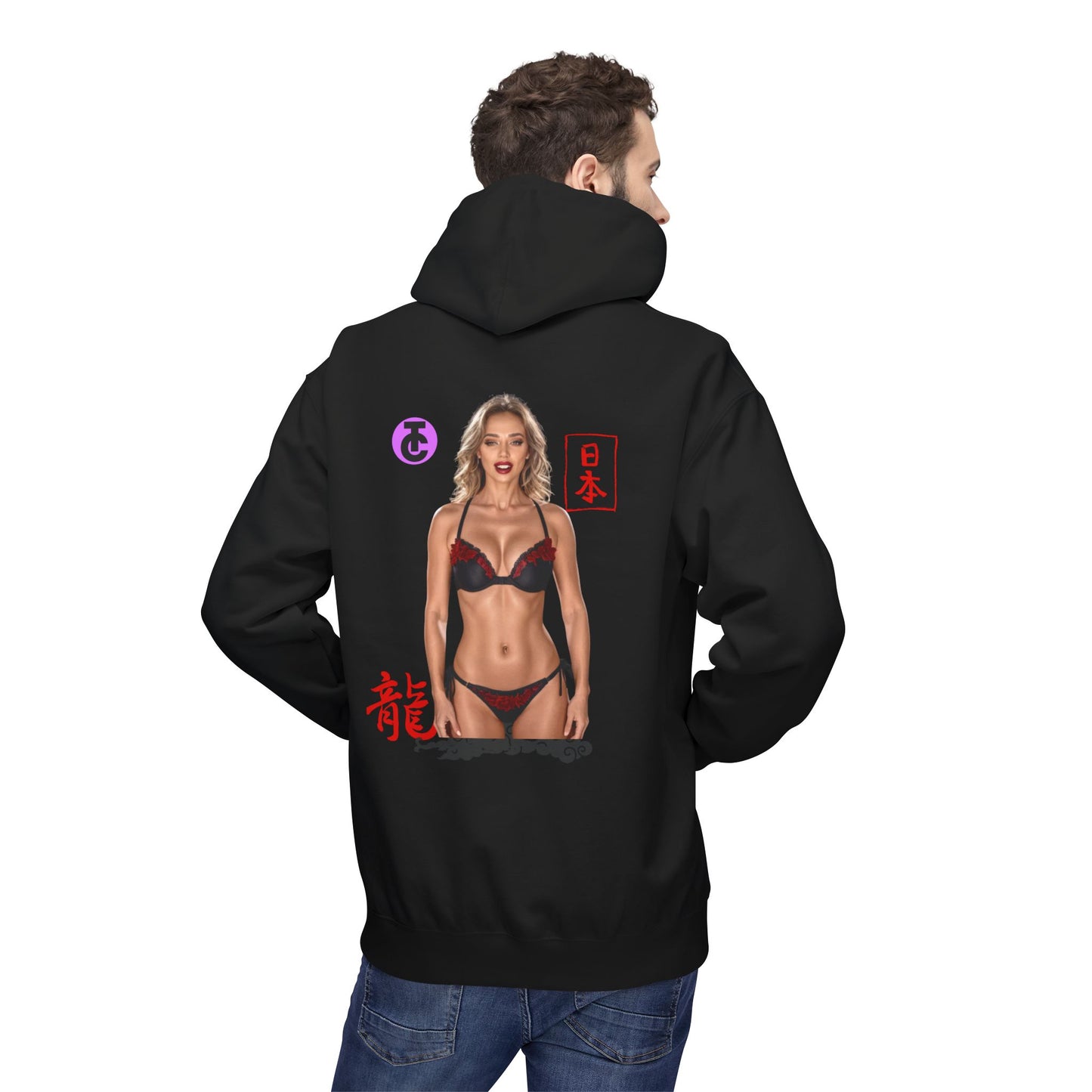 Midweight Softstyle Fleece Hoodie - Vibrant Japanese-Inspired Design - THE CATCH