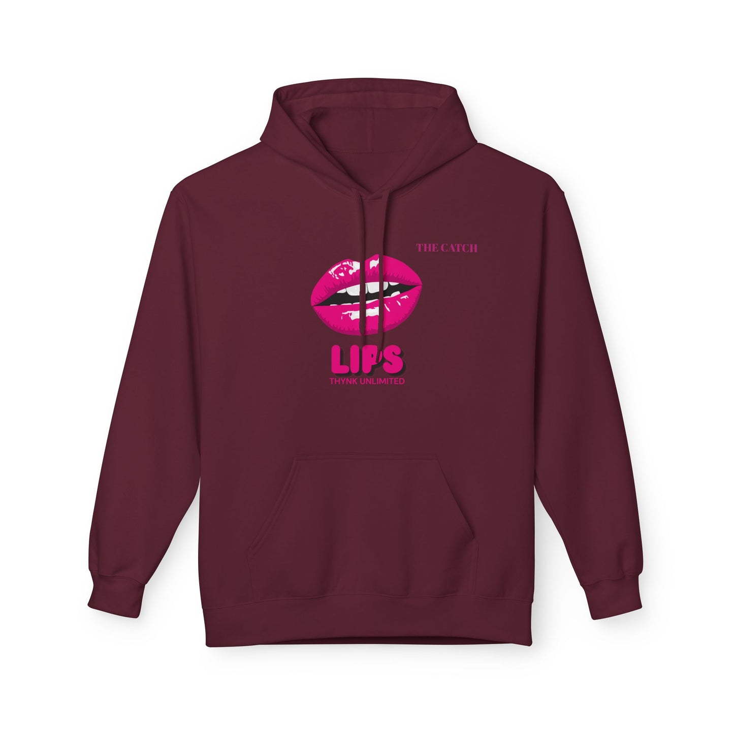 Fleece Hoodie with Chic Lip Design - Perfect for Casual Outings and Gifts