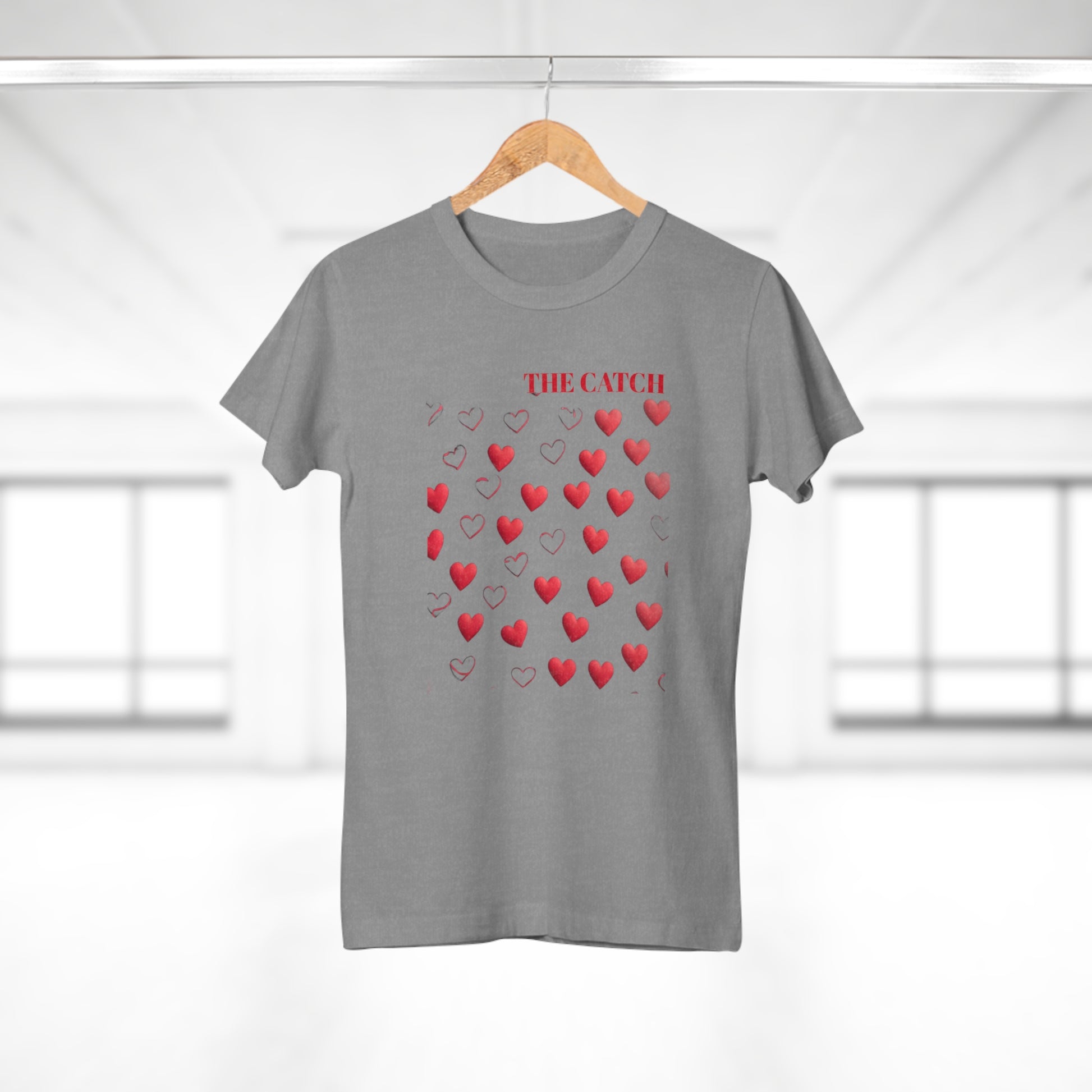 Romantic Hearts Women's T-Shirt - 'The Catch' Design - THE CATCH