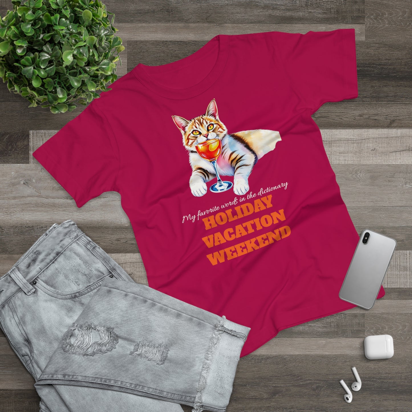 Cat Lover's Holiday Vacation T-Shirt