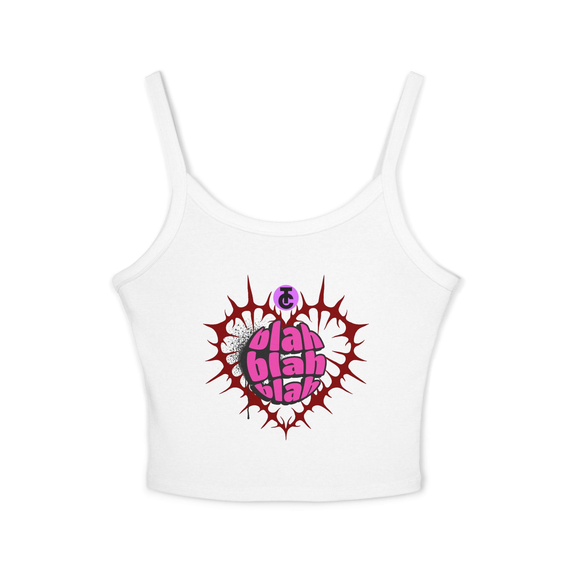 Bold Graphic Spaghetti Strap Tank Top, Summer Top, Festival Wear, Casual Chic, Heart Design, Edgy Tank, Gift Idea - THE CATCH