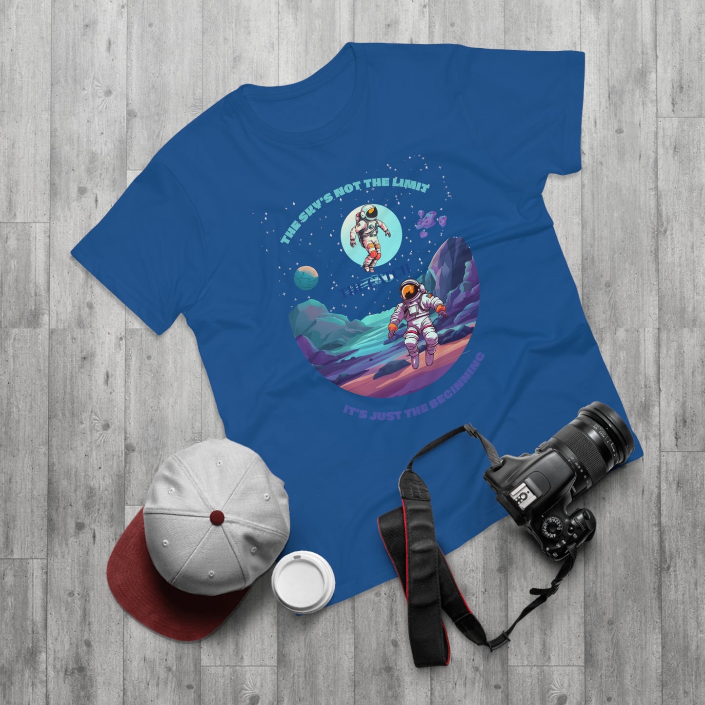 Astronaut Adventure Men's T-Shirt - 'The Sky's Not the Limit, It's Just the Beginning'
