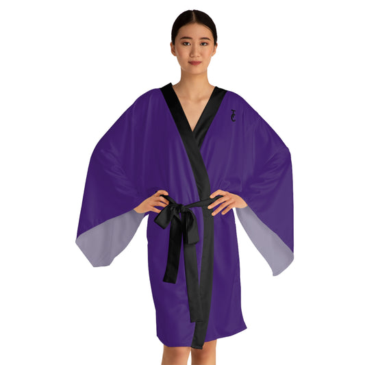 Elegant Purple Long Sleeve Kimono Robe, Lounge Wear, Spa Day Gift, Relaxation Attire, Gift for Her, Unique Fashion Statement - THE CATCH