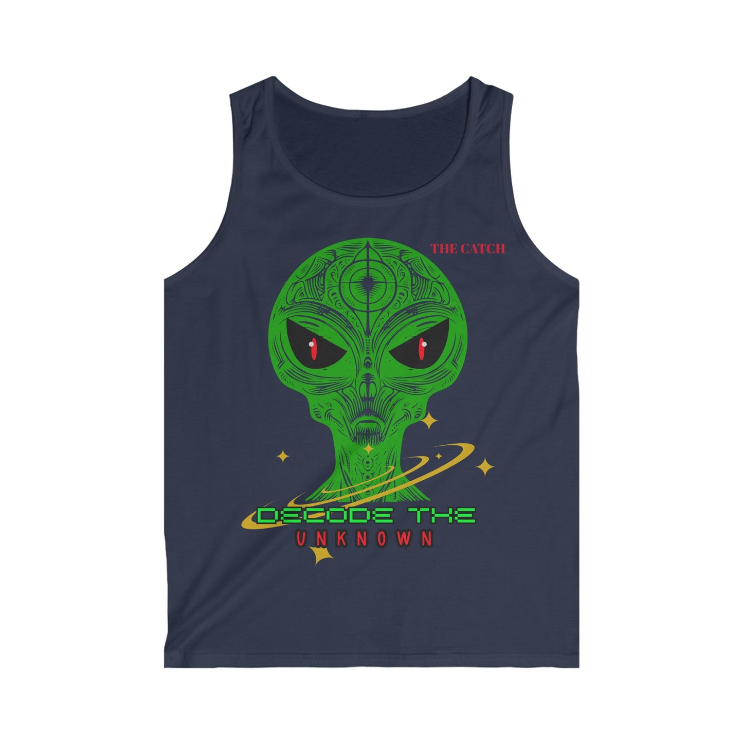 Men's Alien Graphic Tank Top - Decode the Unknown, Sci-Fi Apparel, Summer Wear, Unique Gift for Alien Lovers, Casual Style