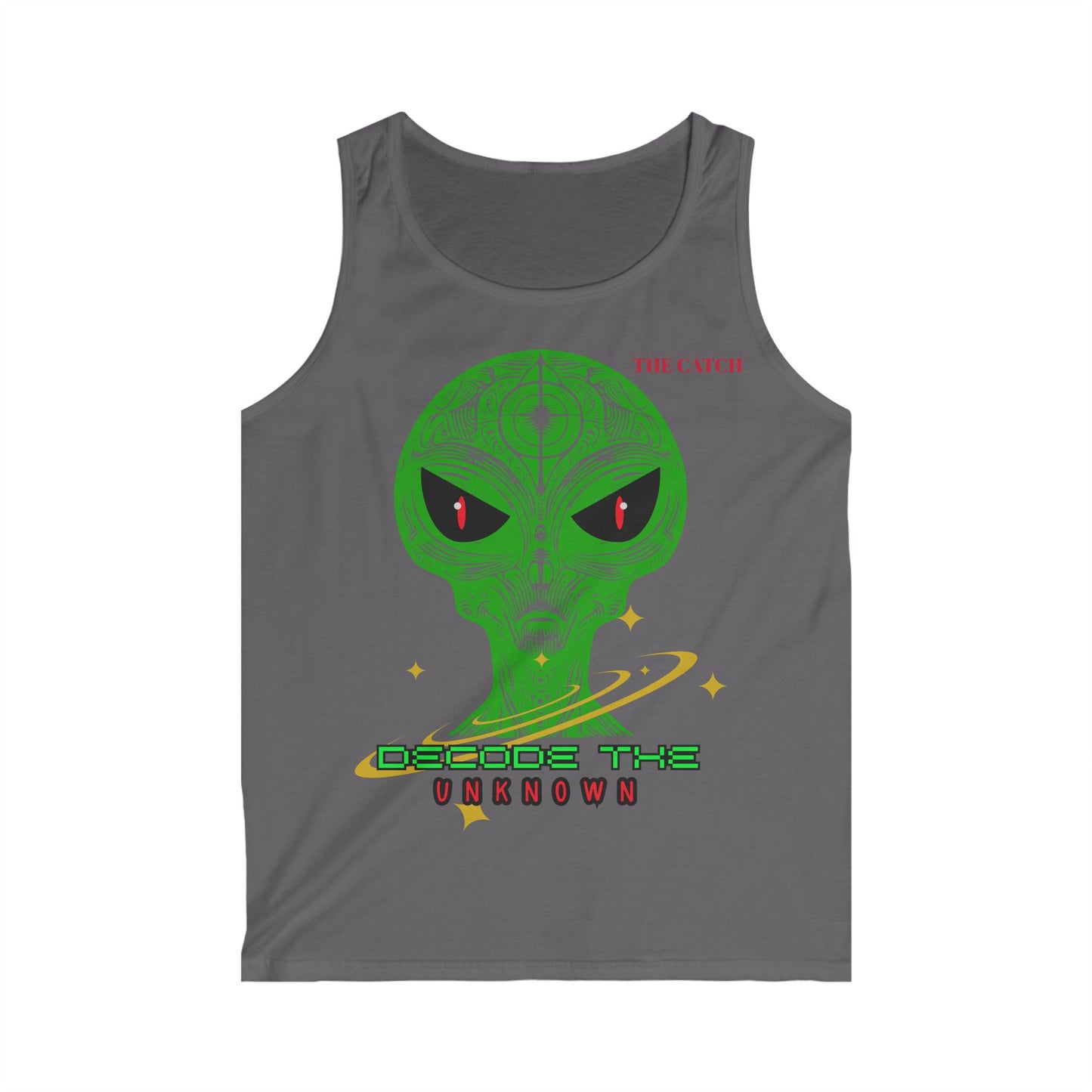 Men's Alien Graphic Tank Top - Decode the Unknown, Sci-Fi Apparel, Summer Wear, Unique Gift for Alien Lovers, Casual Style