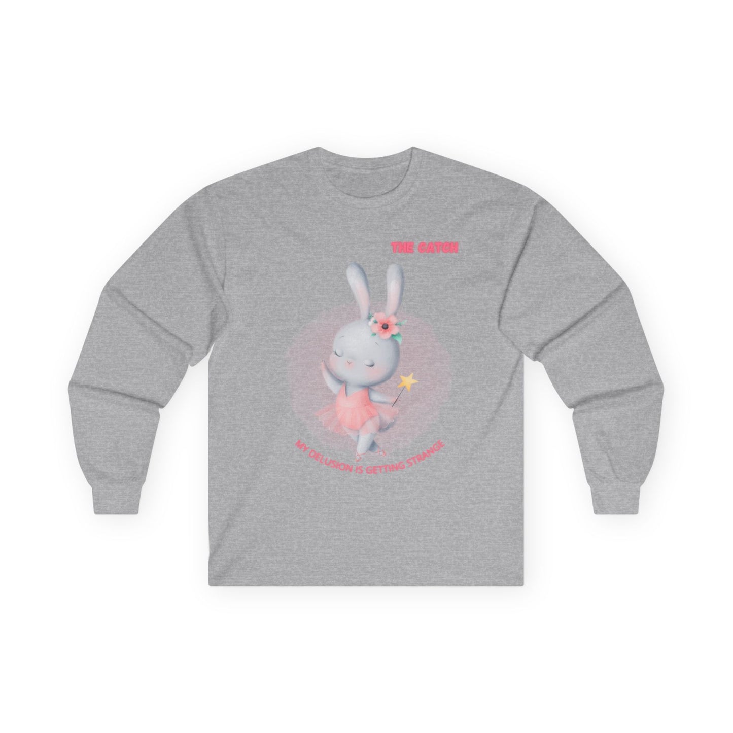 Whimsical Bunny Long Sleeve Tee - "The Catch" Shirt for Fun-Loving Souls - THE CATCH