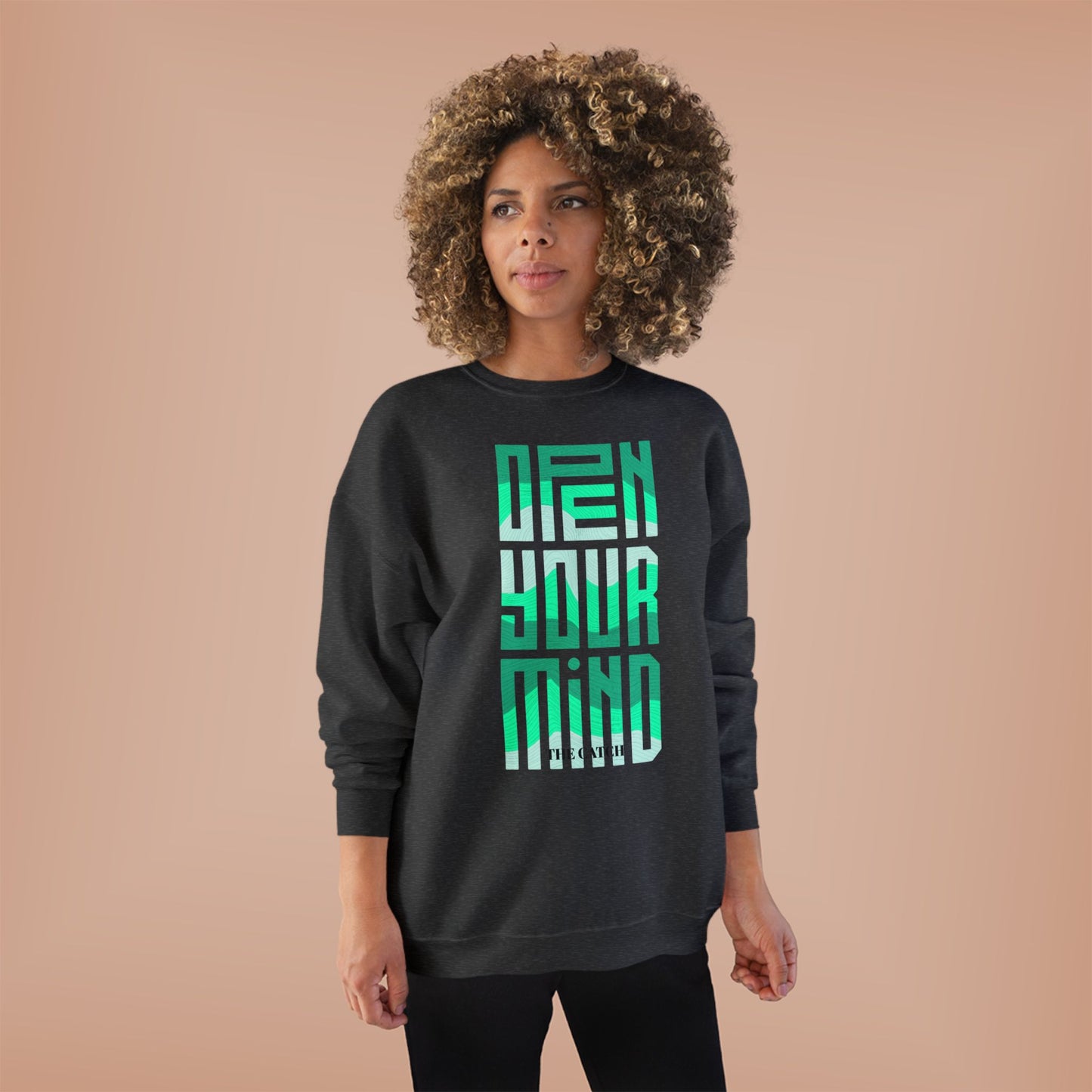 Open Your Mind Eco-Friendly Sweatshirt | Minimalist Graphic Crewneck - THE CATCH