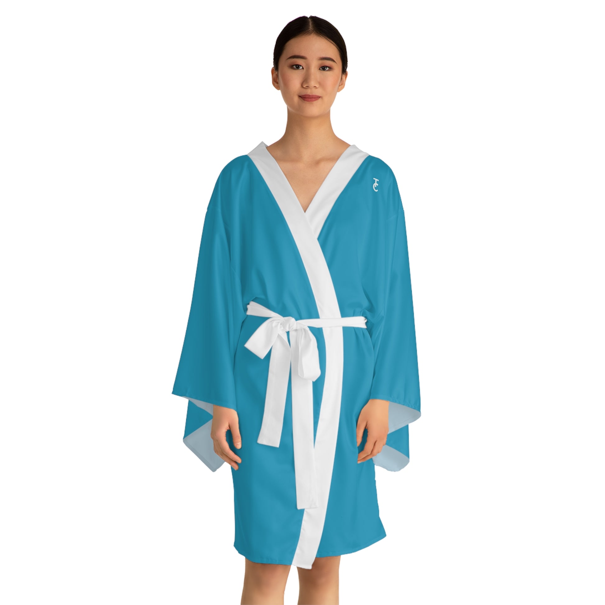 Chic Long Sleeve Kimono Robe, Cozy Loungewear, Relaxation Gift, Spa Day Essential, Fashionable Home Attire - THE CATCH