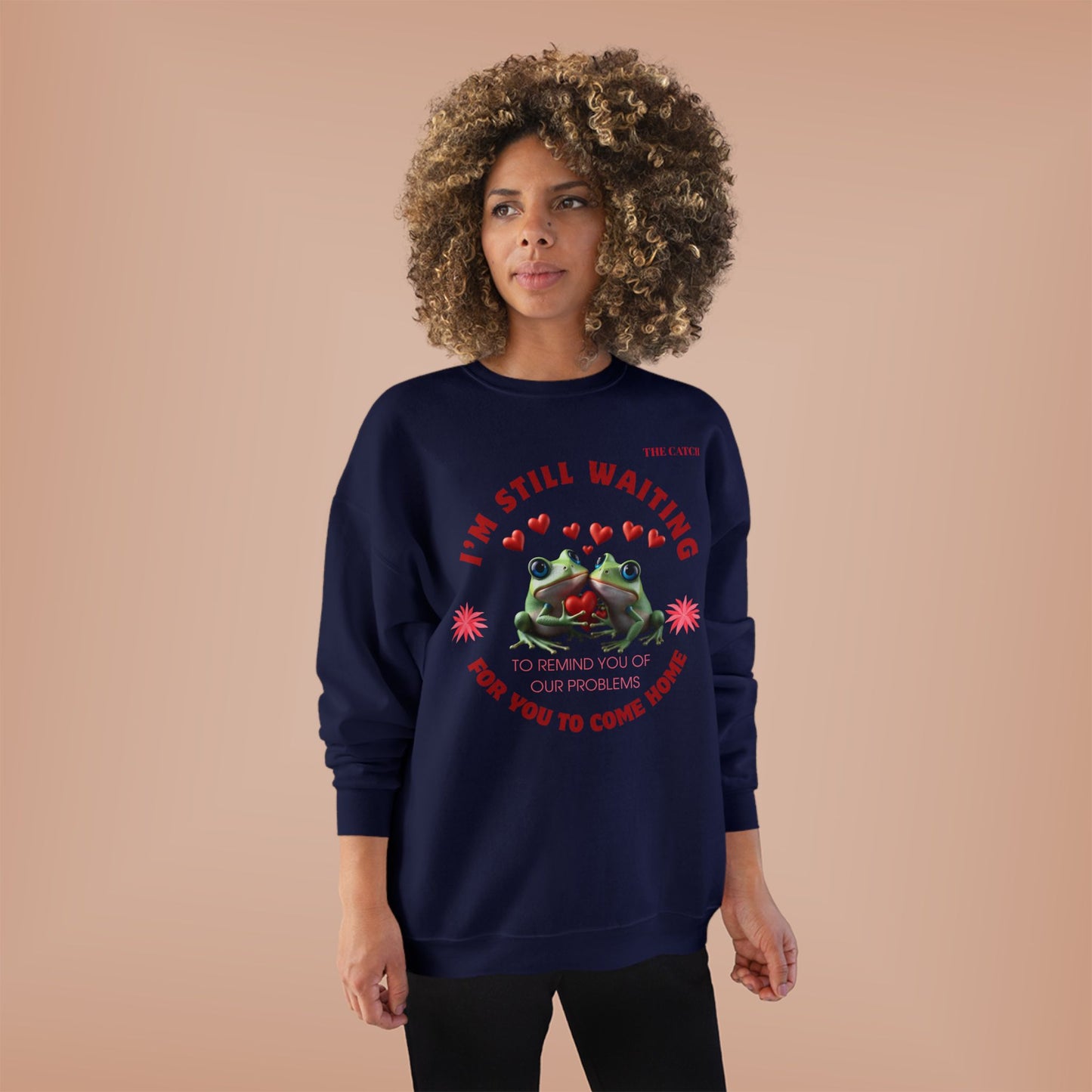 Eco-Friendly Frog Crewneck Sweatshirt - "I’m Still Waiting for You to Come Home"