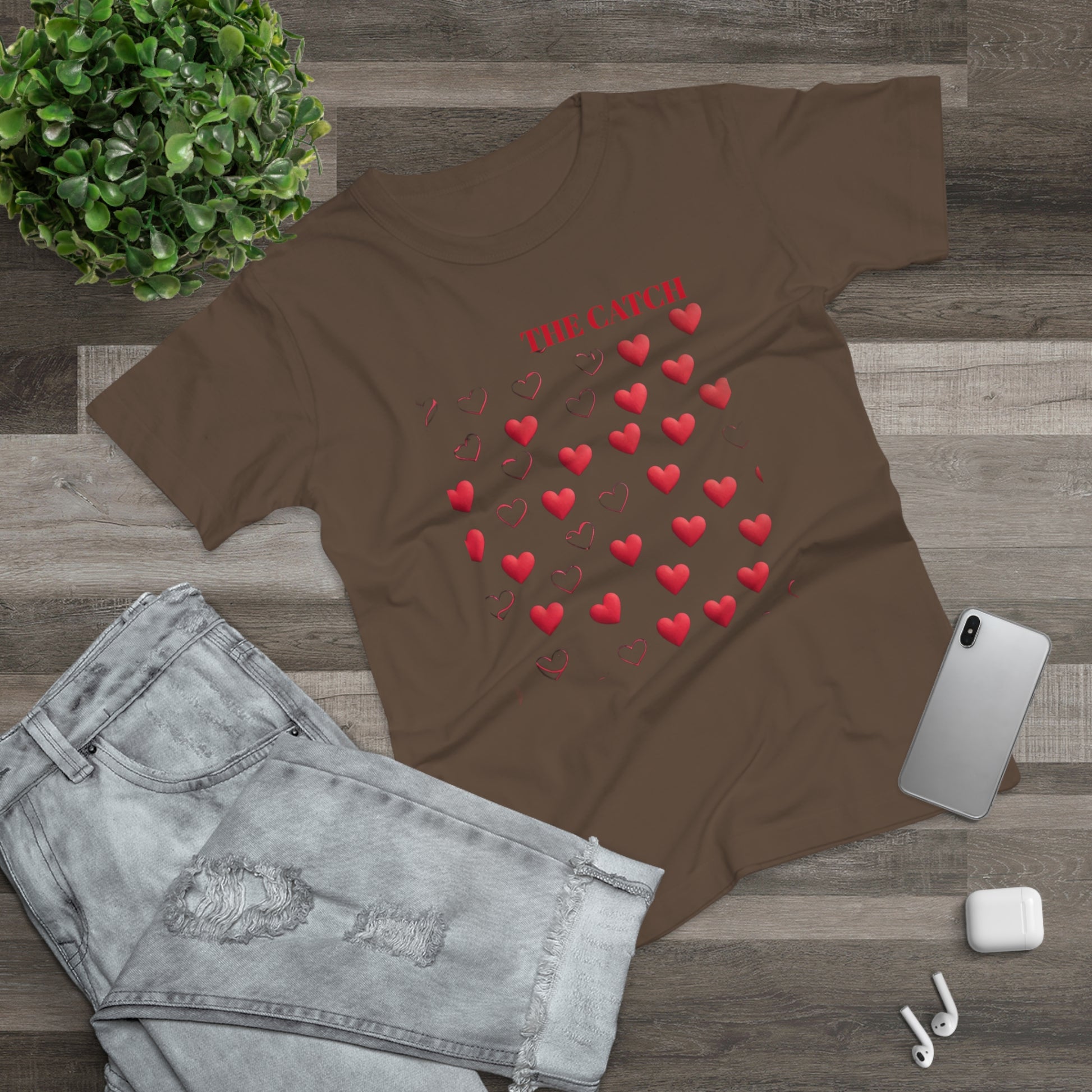 Romantic Hearts Women's T-Shirt - 'The Catch' Design - THE CATCH