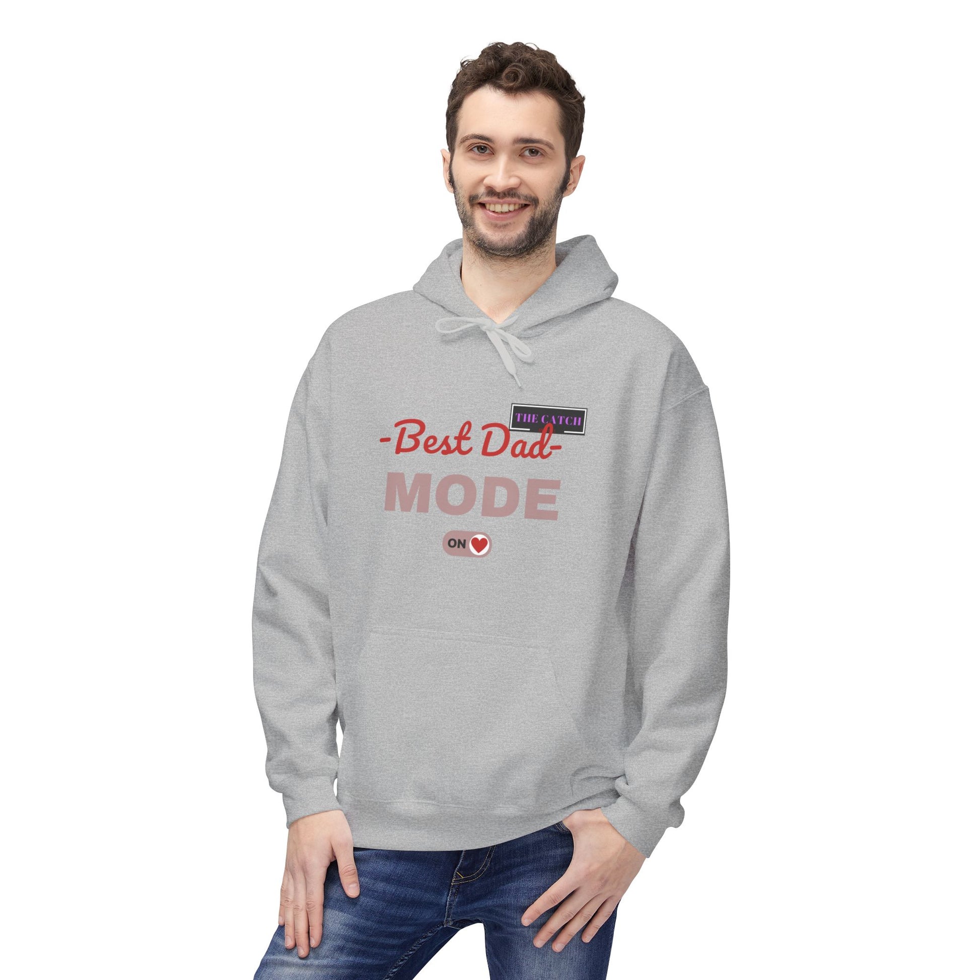Best Dad Mode Fleece Hoodie, Comfortable Gift for Fathers, Dad Apparel, Cozy Hoodie for Men, Parent Gift, Casual Wear - THE CATCH