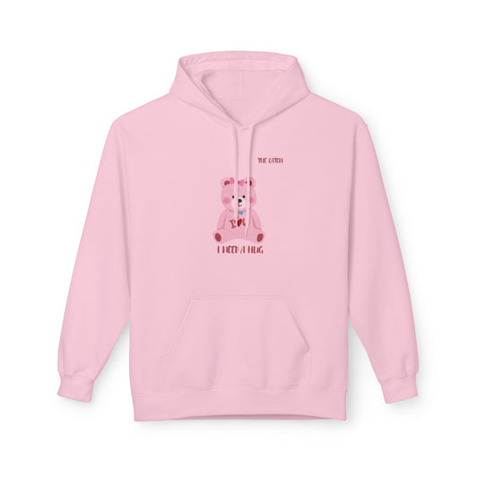 I Need a Hug Teddy Bear Fleece Hoodie