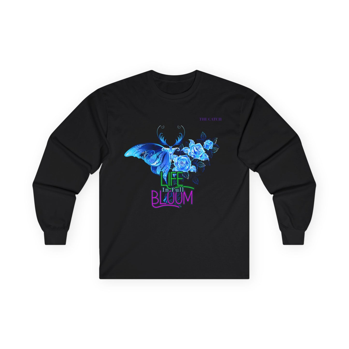 Women's Long Sleeve Tee - "Life in Bloom" Butterfly Design - THE CATCH