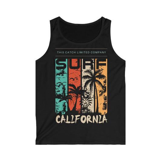 Surf California Men's Tank Top | Relaxed Beachwear for Summer Adventures - THE CATCH