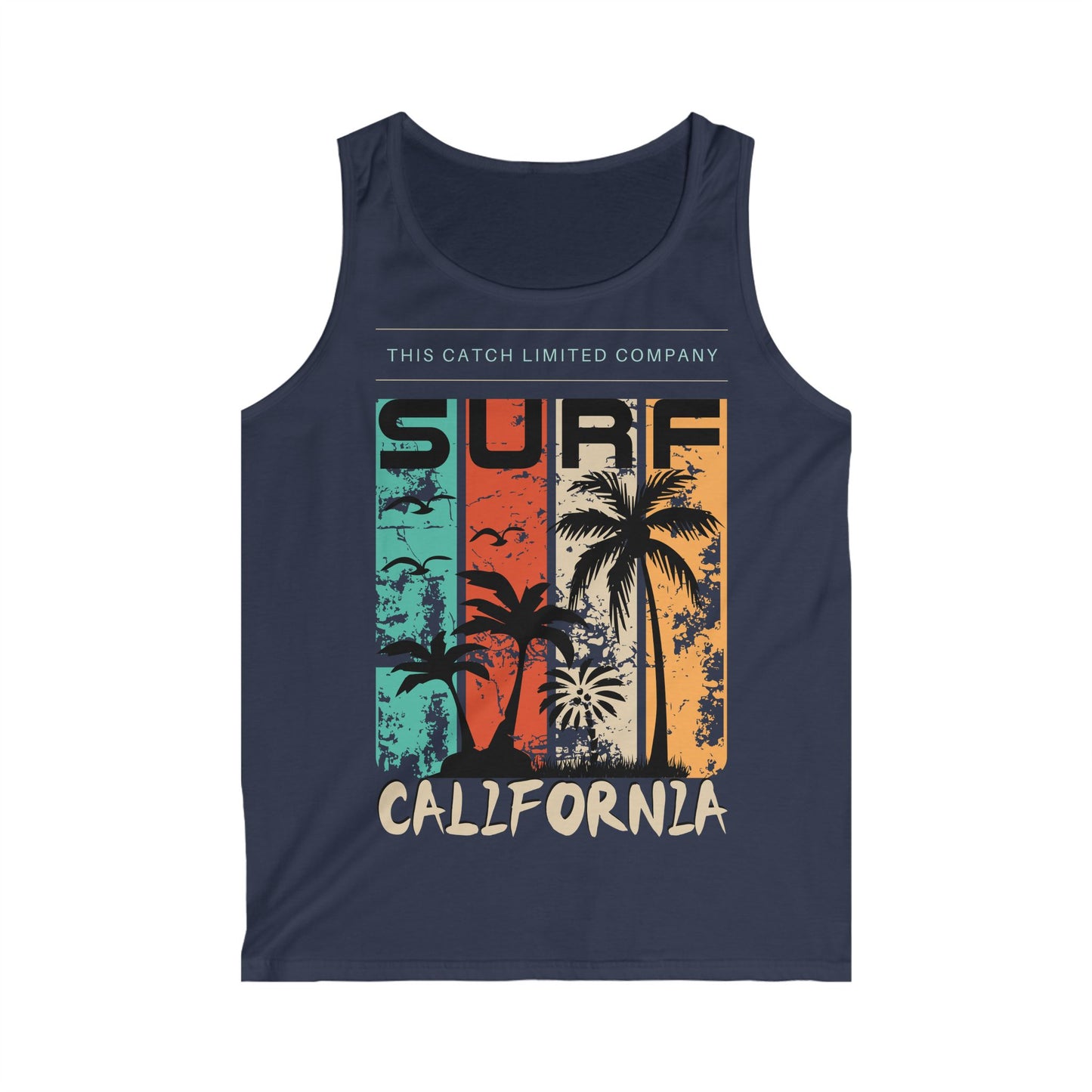Surf California Men's Tank Top | Relaxed Beachwear for Summer Adventures - THE CATCH