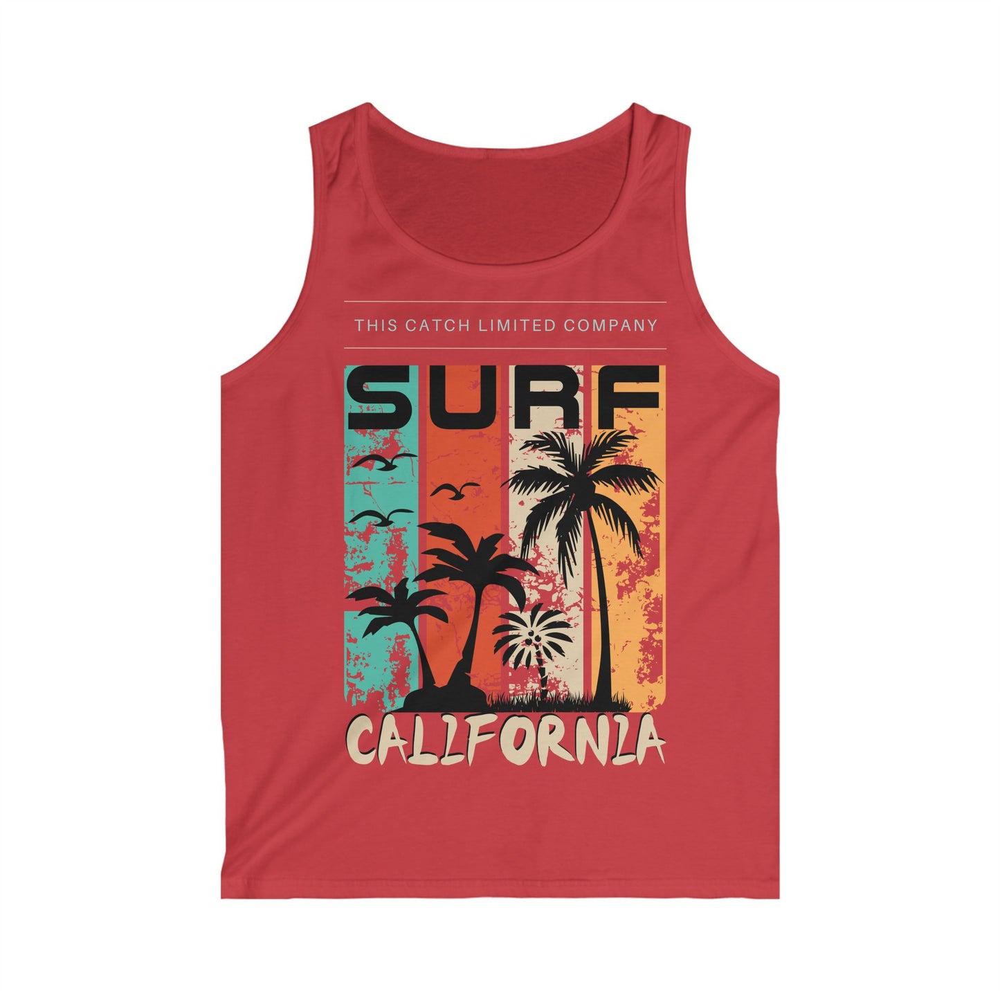 Surf California Men's Tank Top | Relaxed Beachwear for Summer Adventures - THE CATCH