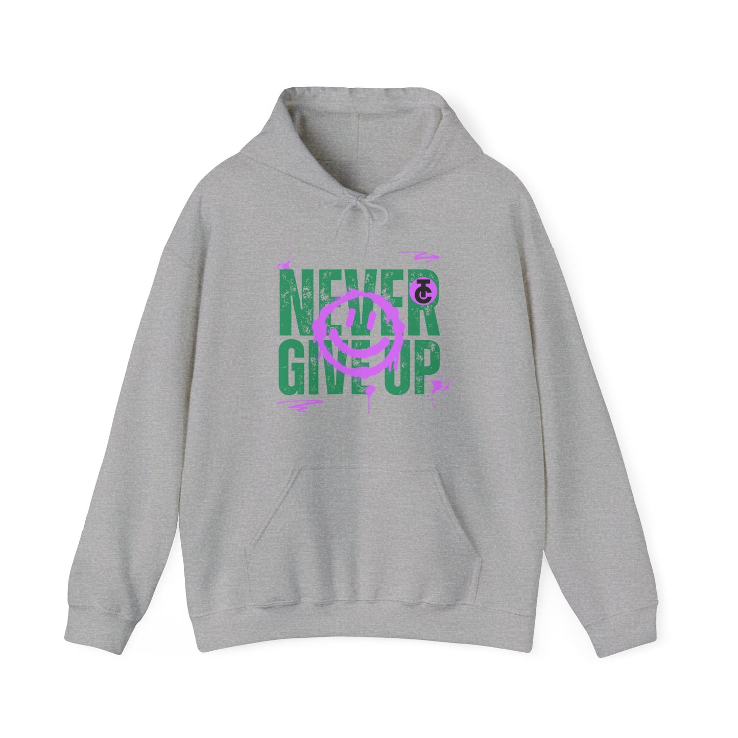 Motivational Sweatshirt - "Never Give Up" Hoodie, Cozy Gift for Friends, Inspirational Apparel, Perfect for Any Occasion - THE CATCH