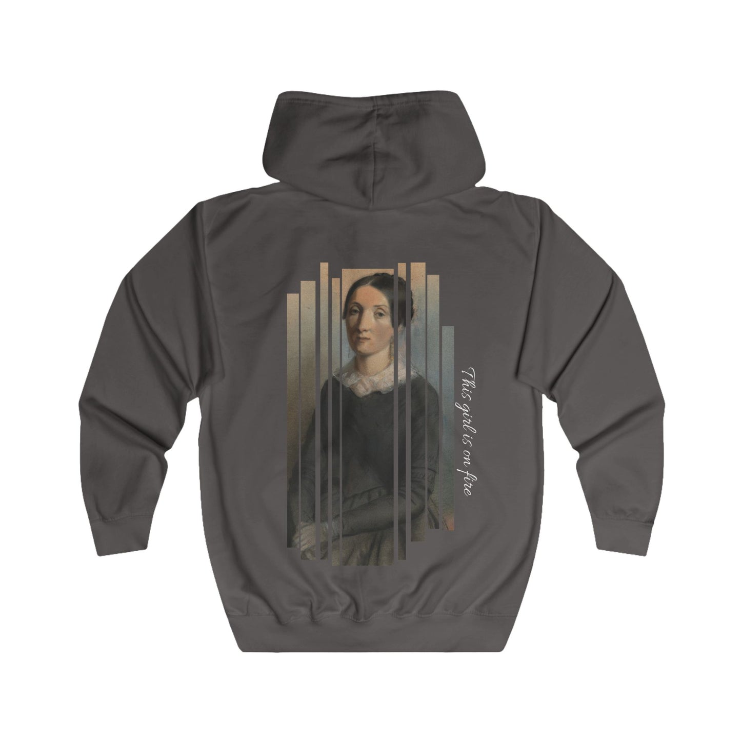 Artistic Full Zip Hoodie - 'The Catch' with Vintage Portrait