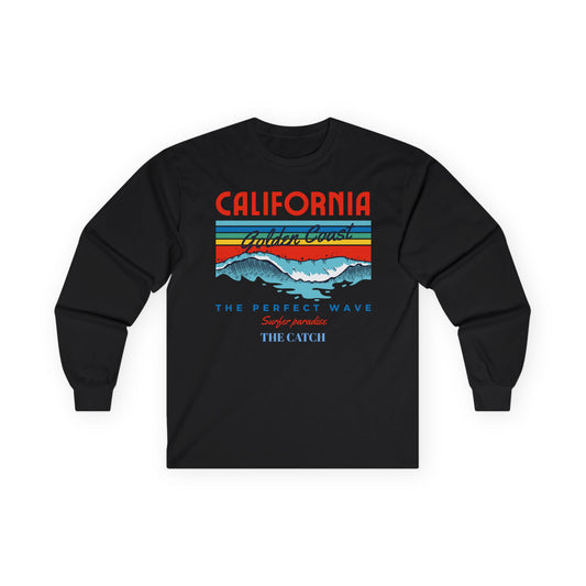 California Coast Long Sleeve Tee - Perfect Wave Design