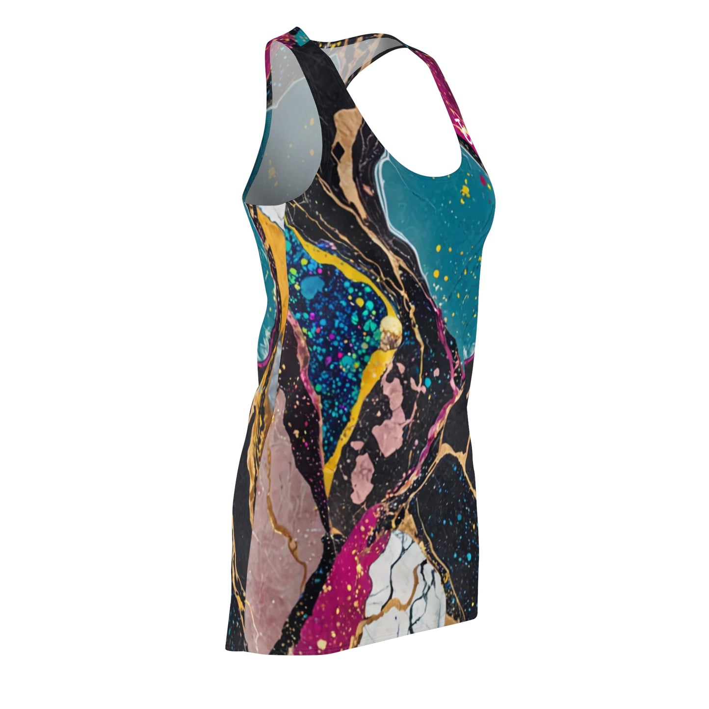 Colorful Abstract Racerback Dress for Women | Bohemian Summer Dress, Casual Party Dress, Unique Beach Cover-Up, Gift for Her, Vacation [...] - THE CATCH