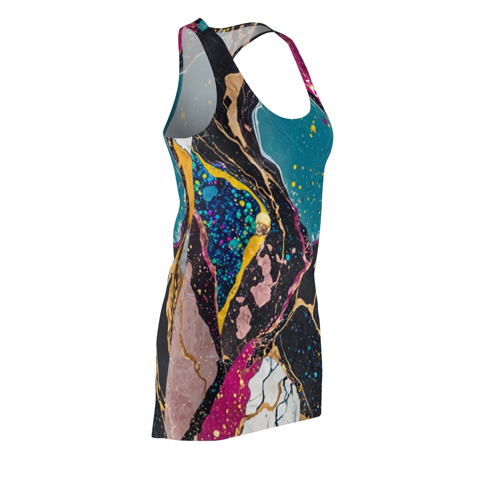 Colorful Abstract Racerback Dress for Women | Bohemian Summer Dress, Casual Party Dress, Unique Beach Cover-Up, Gift for Her, Vacation [...] - THE CATCH