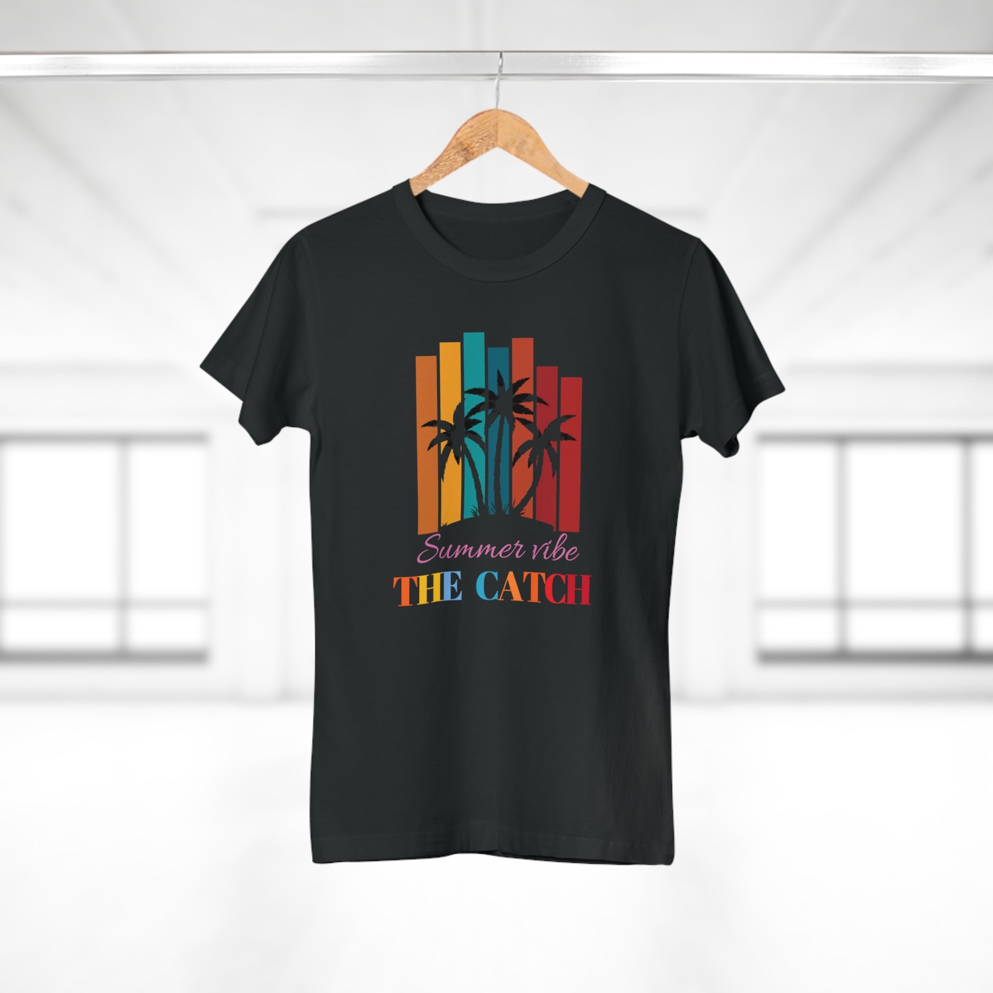 Summer Vibe Women's T-Shirt with Palm Design - THE CATCH