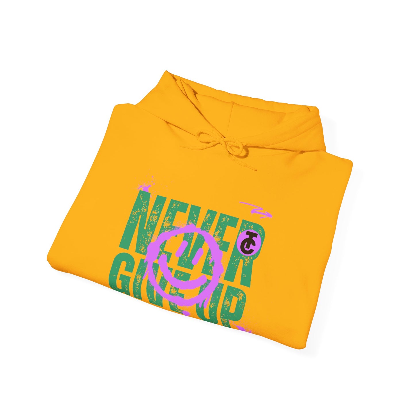 Motivational Sweatshirt - "Never Give Up" Hoodie, Cozy Gift for Friends, Inspirational Apparel, Perfect for Any Occasion
