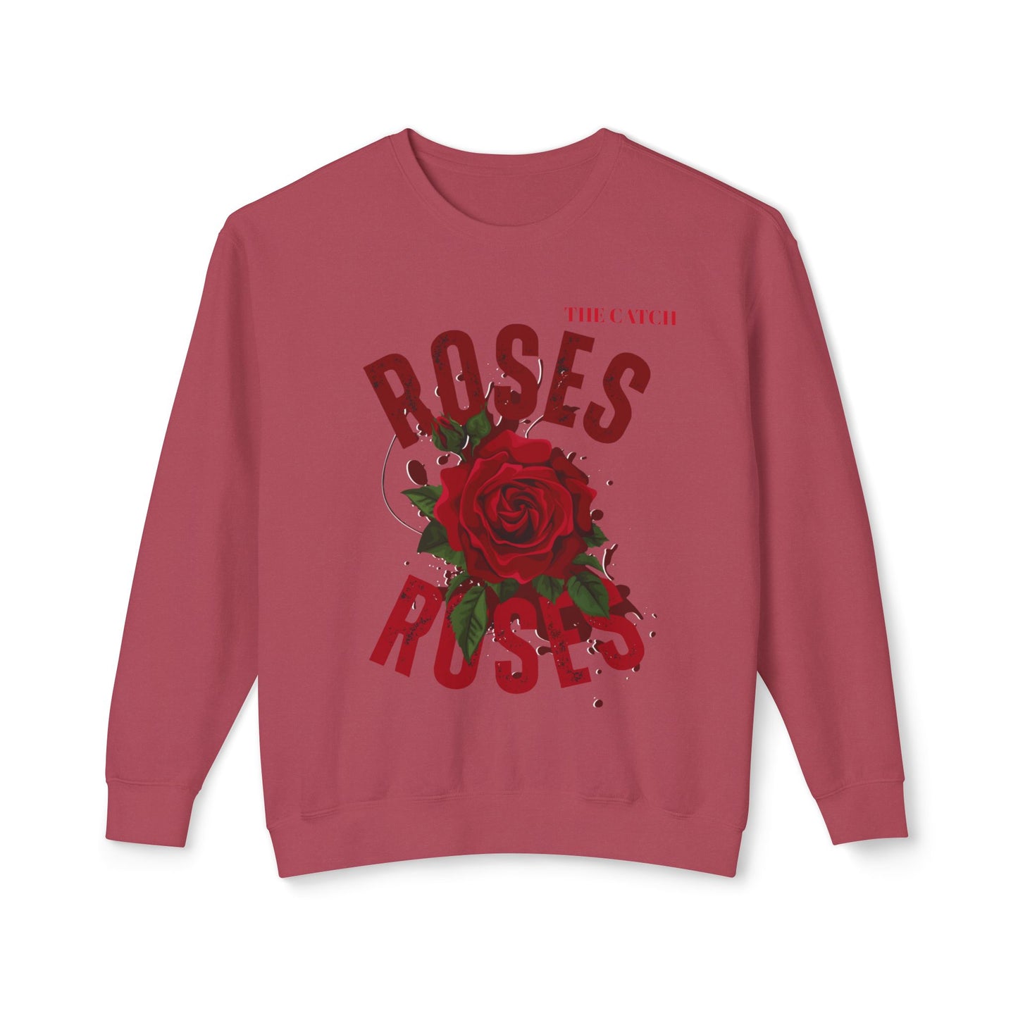 Lightweight Crewneck Sweatshirt - Roses Design