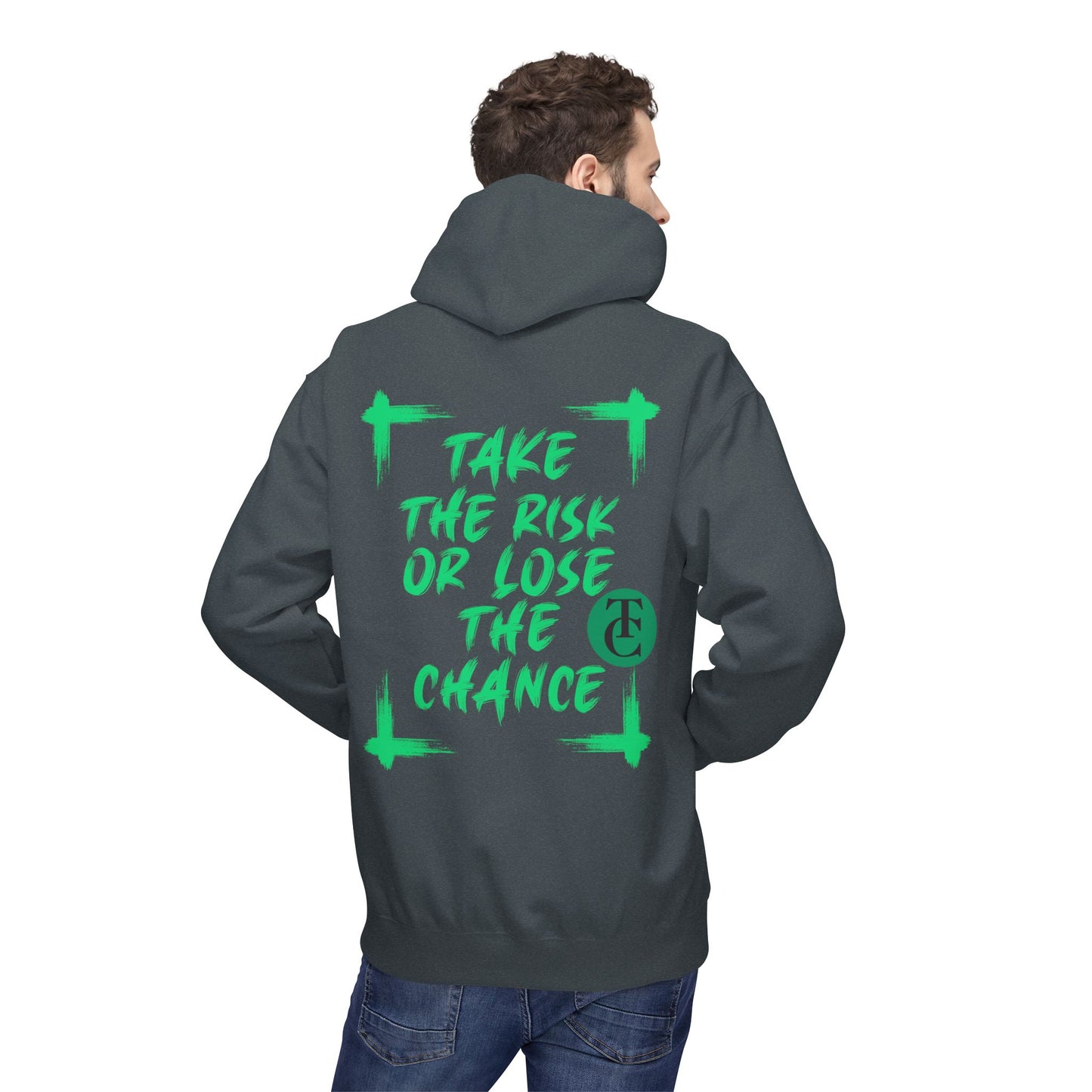 Inspirational  Fleece Hoodie - 'Take the Risk or Lose the Chance' Design
