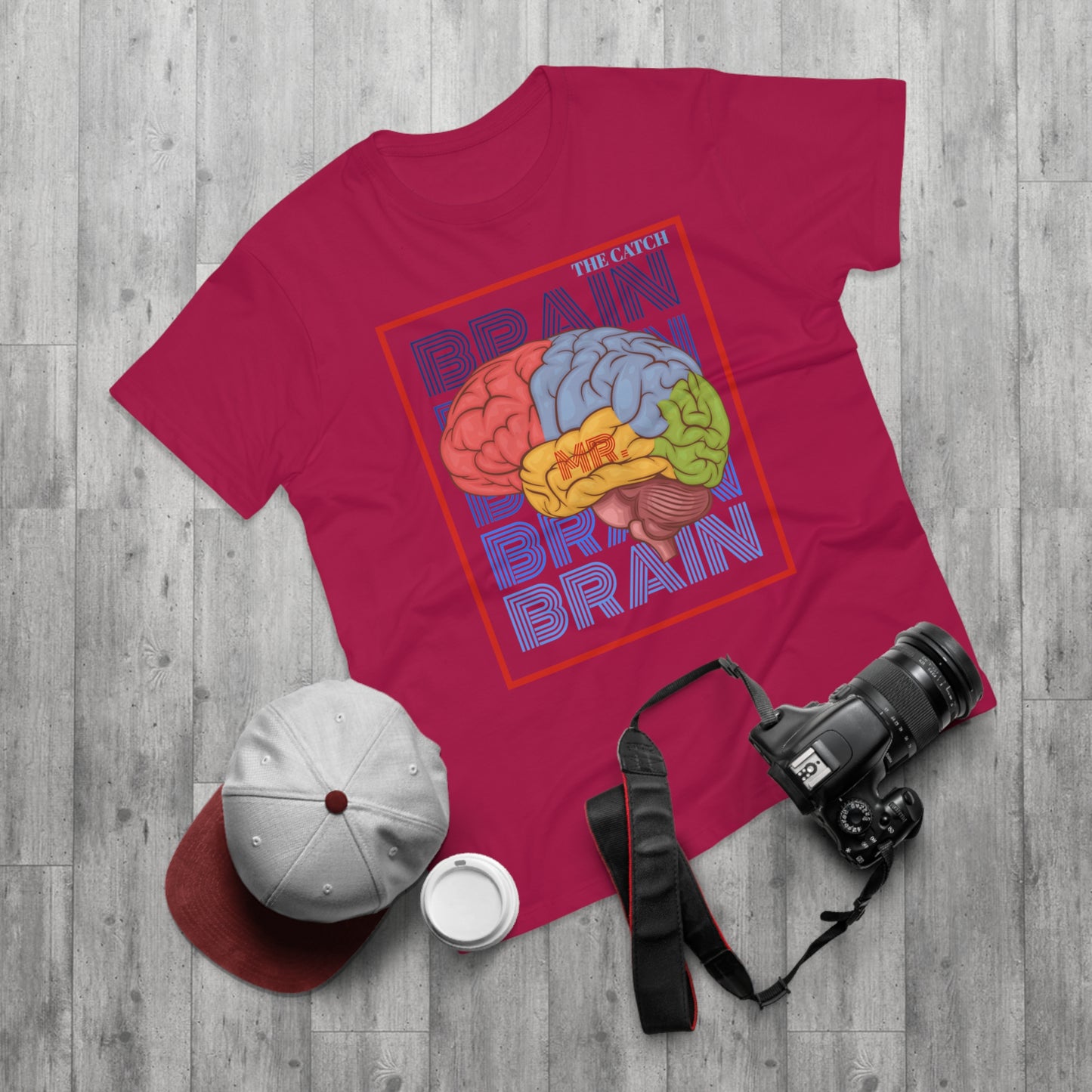 Colorful Brain Graphic T-Shirt - Unique Menswear for Science Lovers