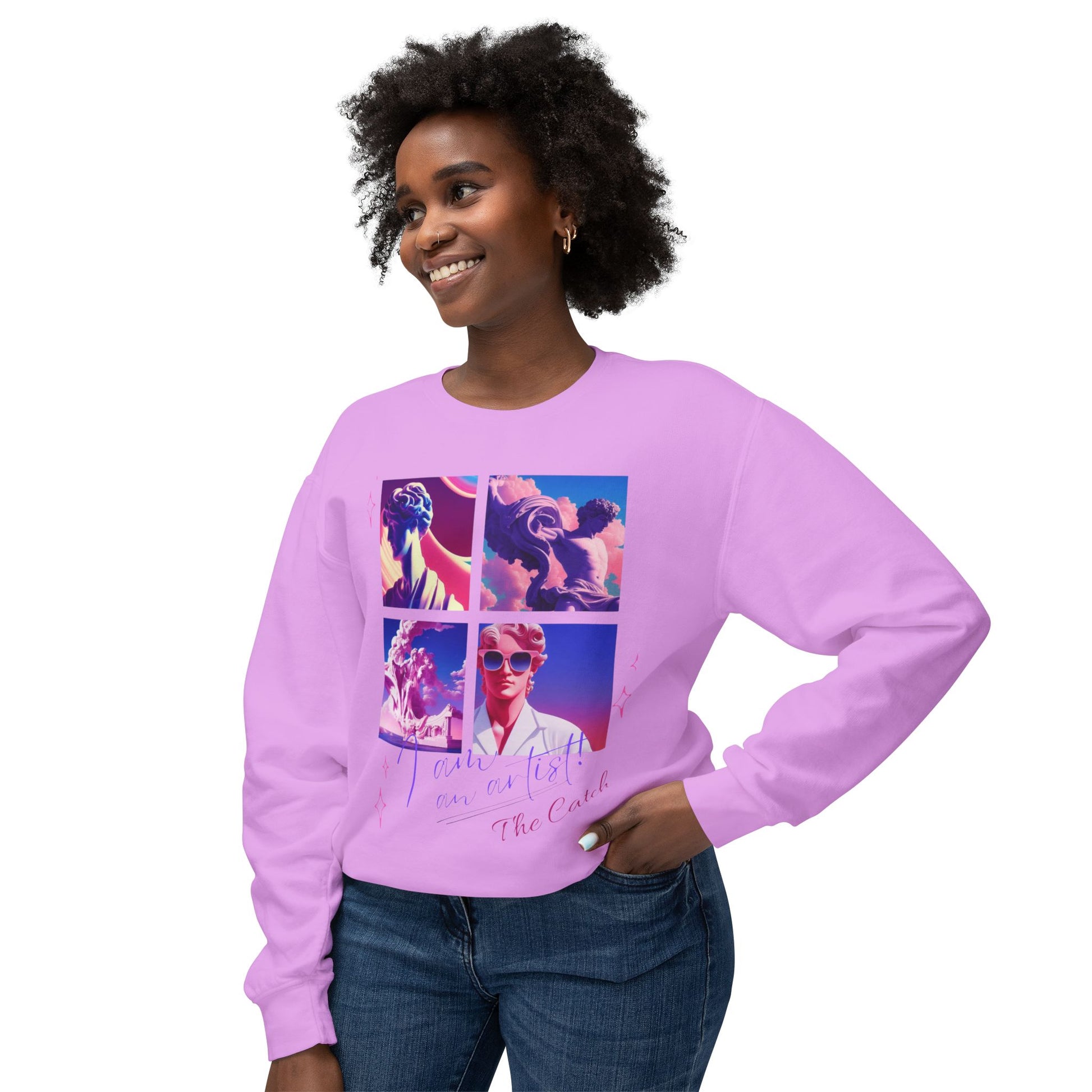 Artistic Crewneck Sweatshirt - "The Catch" Graphic Design - THE CATCH