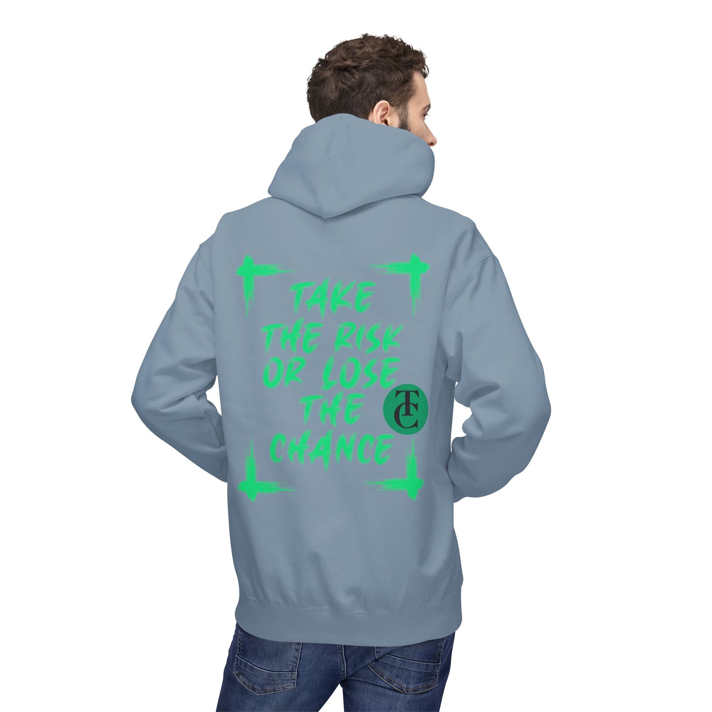 Inspirational  Fleece Hoodie - 'Take the Risk or Lose the Chance' Design