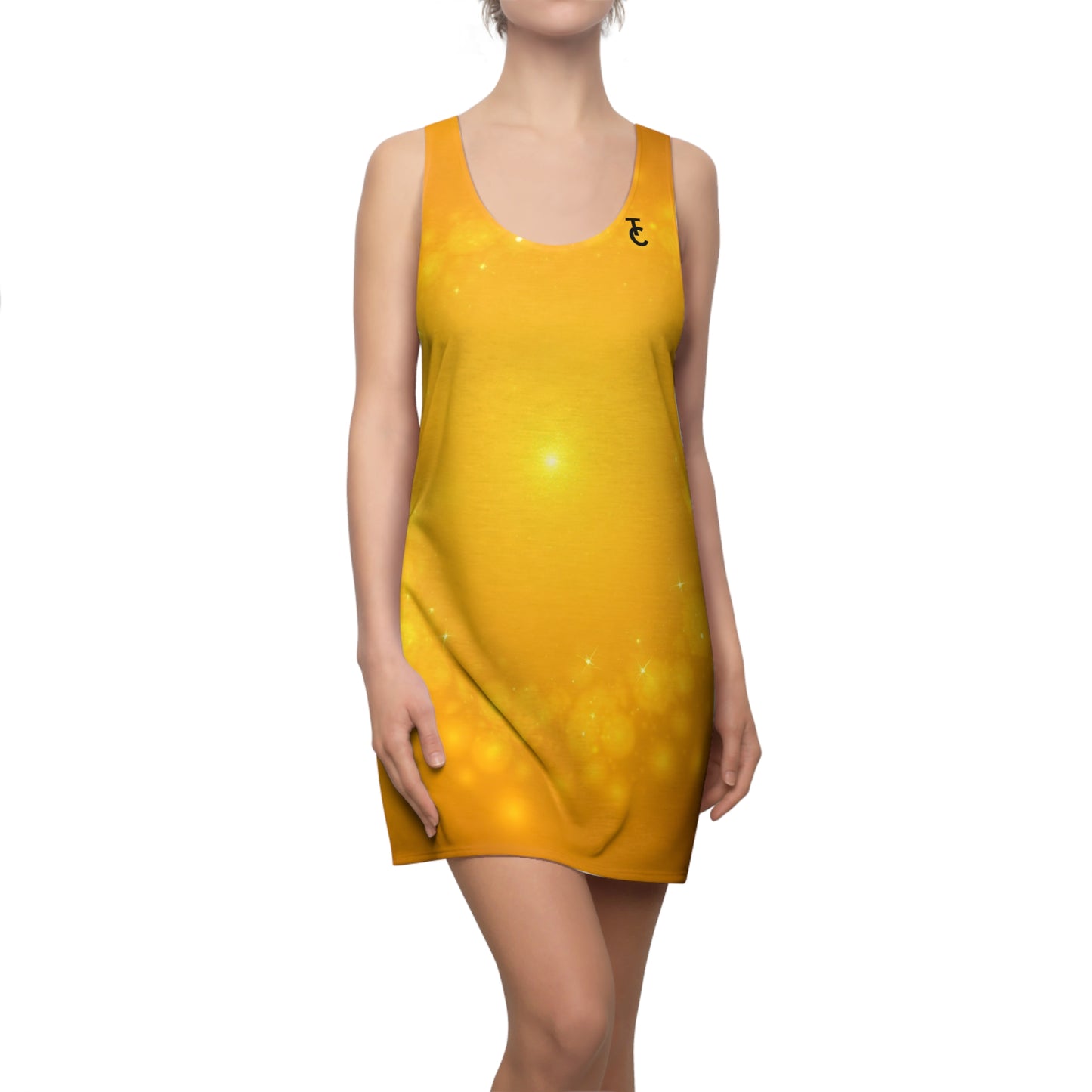 Women's Racerback Dress - Cheerful Yellow Sparkle, Summer Dress, Gift for Her, Party Dress, Casual Wear - THE CATCH