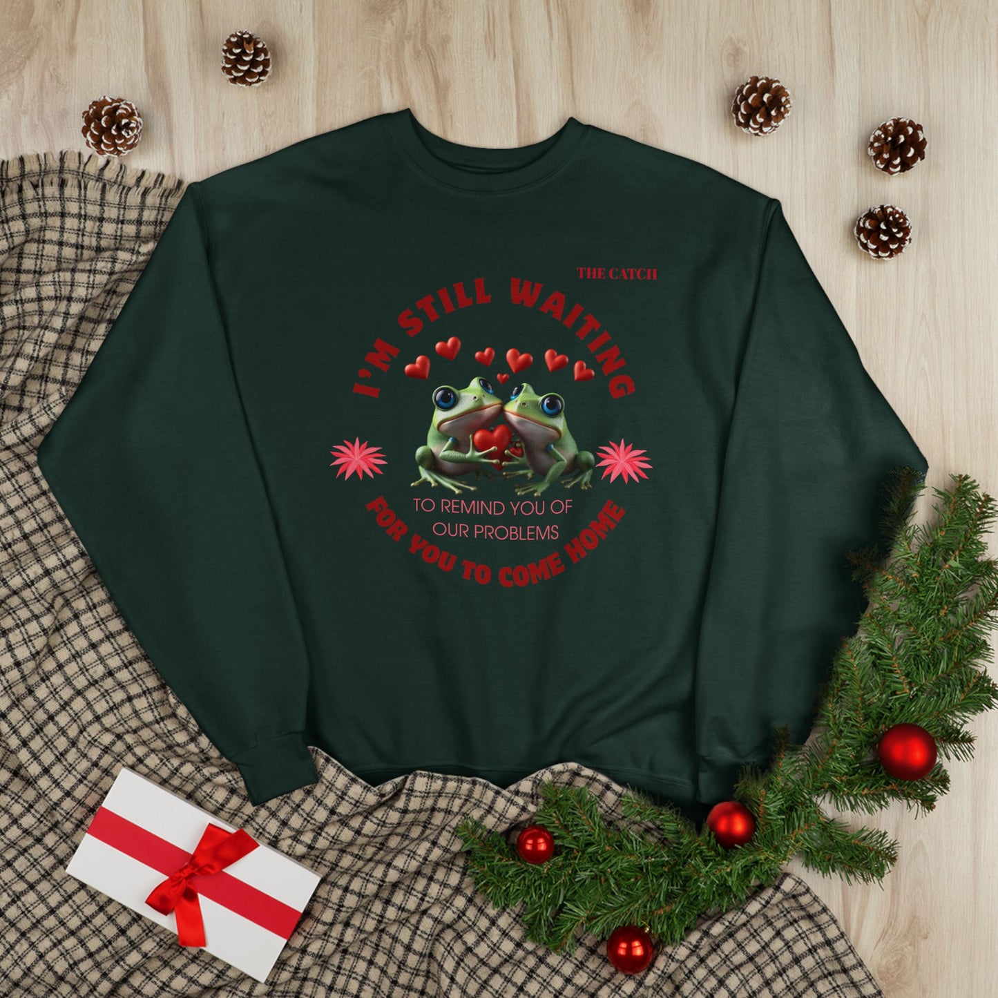 Eco-Friendly Frog Crewneck Sweatshirt - "I’m Still Waiting for You to Come Home"