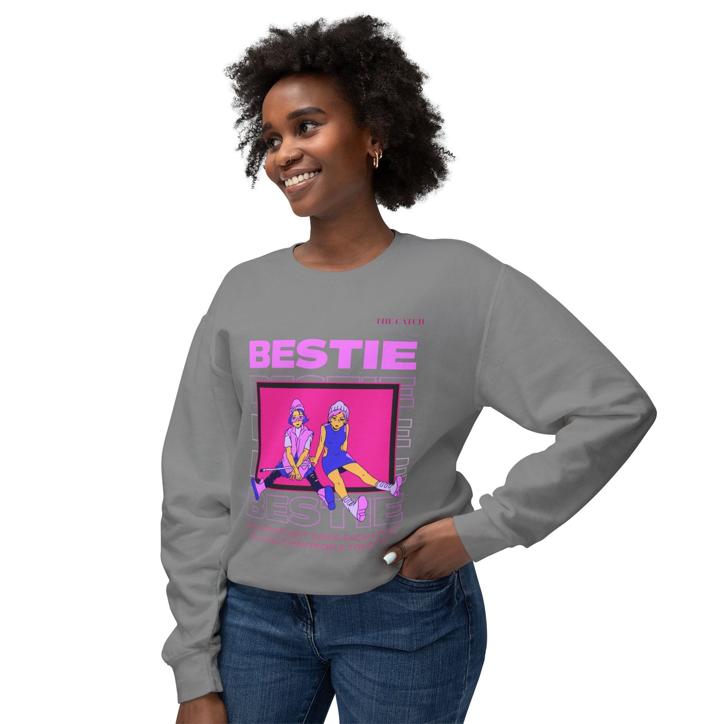 Bestie Crewneck Sweatshirt - True Friends Don't Judge Each Other