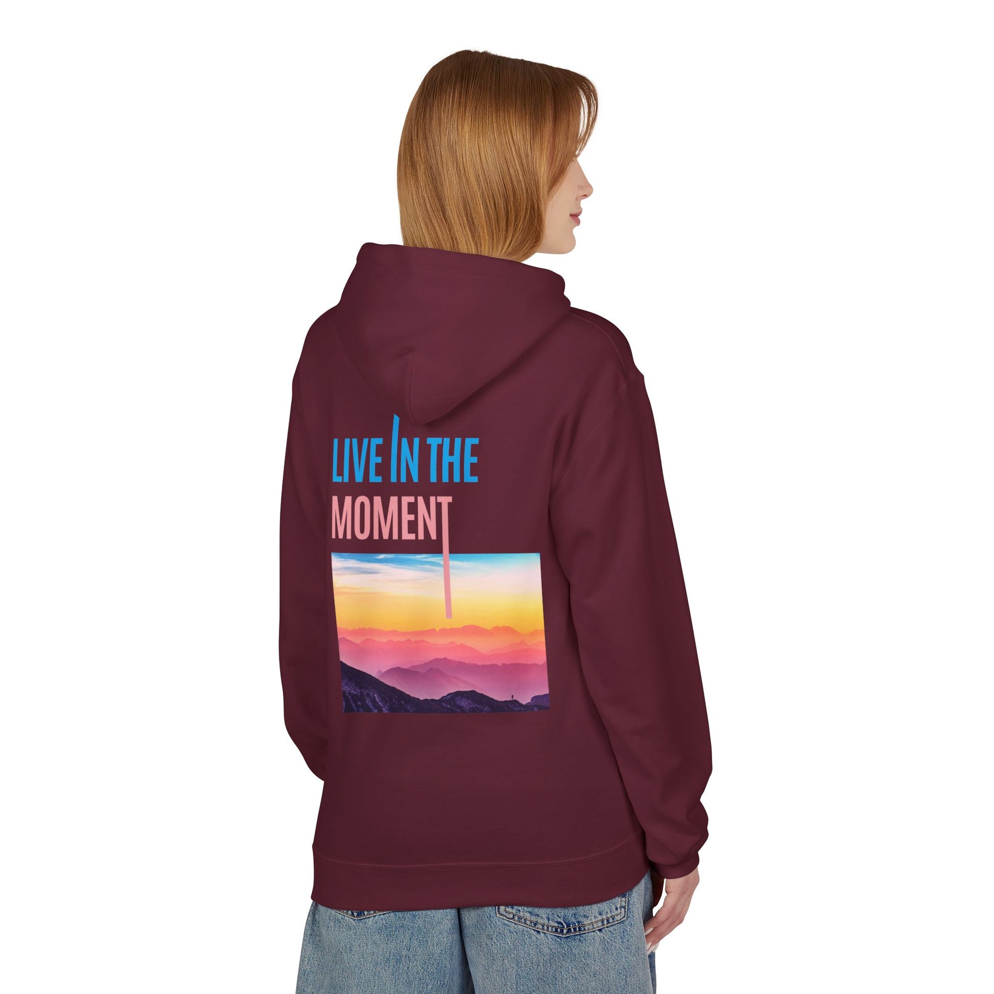 Midweight Hoodie - "Live in the Moment" Casual Fleece Sweatshirt - THE CATCH